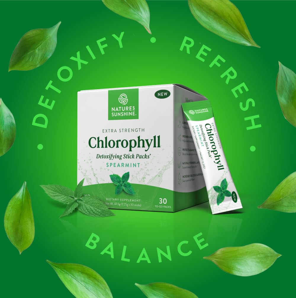 Emballage éco-responsable Nature's Sunshine Chlorophylle, fabrication à énergie solaire