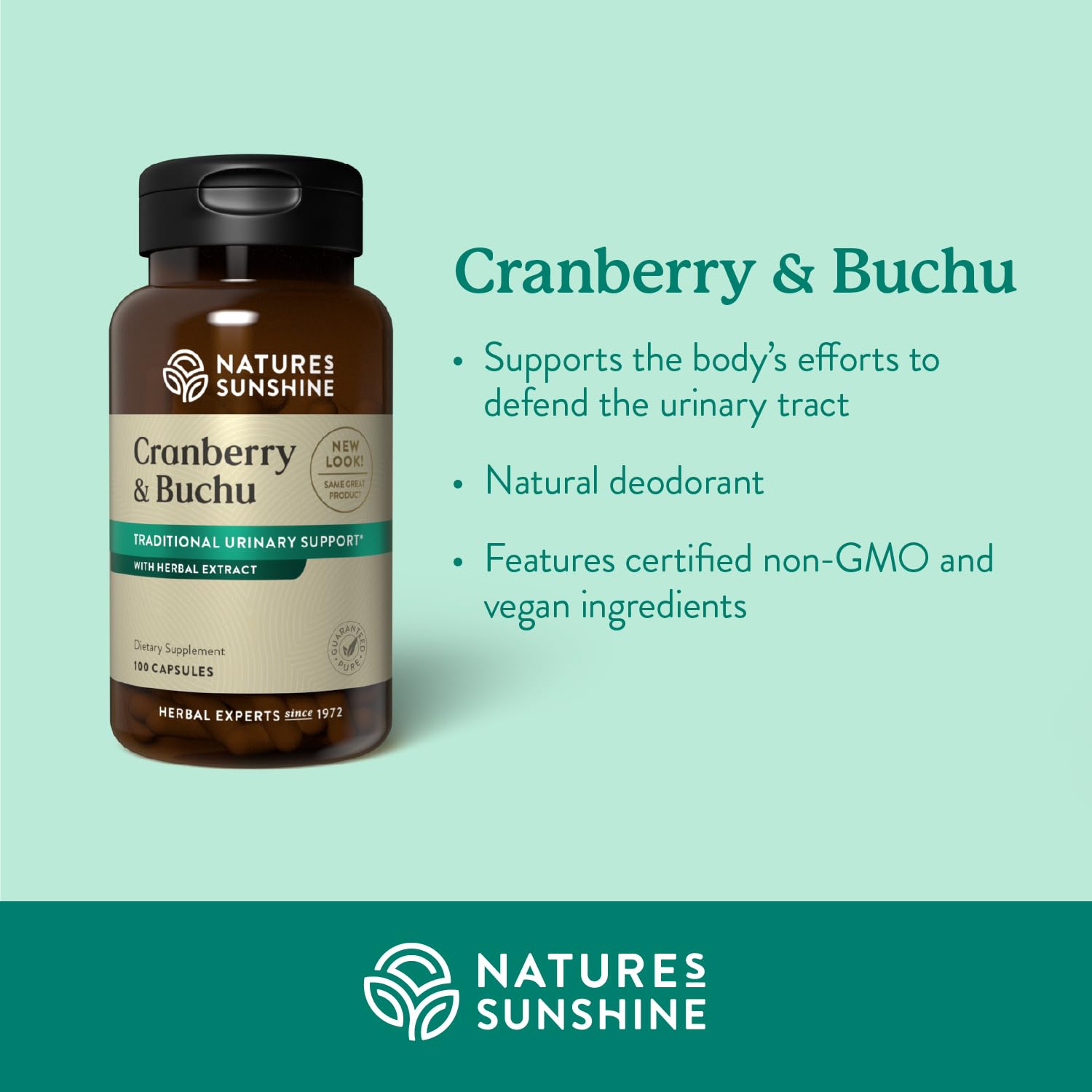 Nature's Sunshine Cranberry et Buchu Concentrate – capsules faciles à avaler.