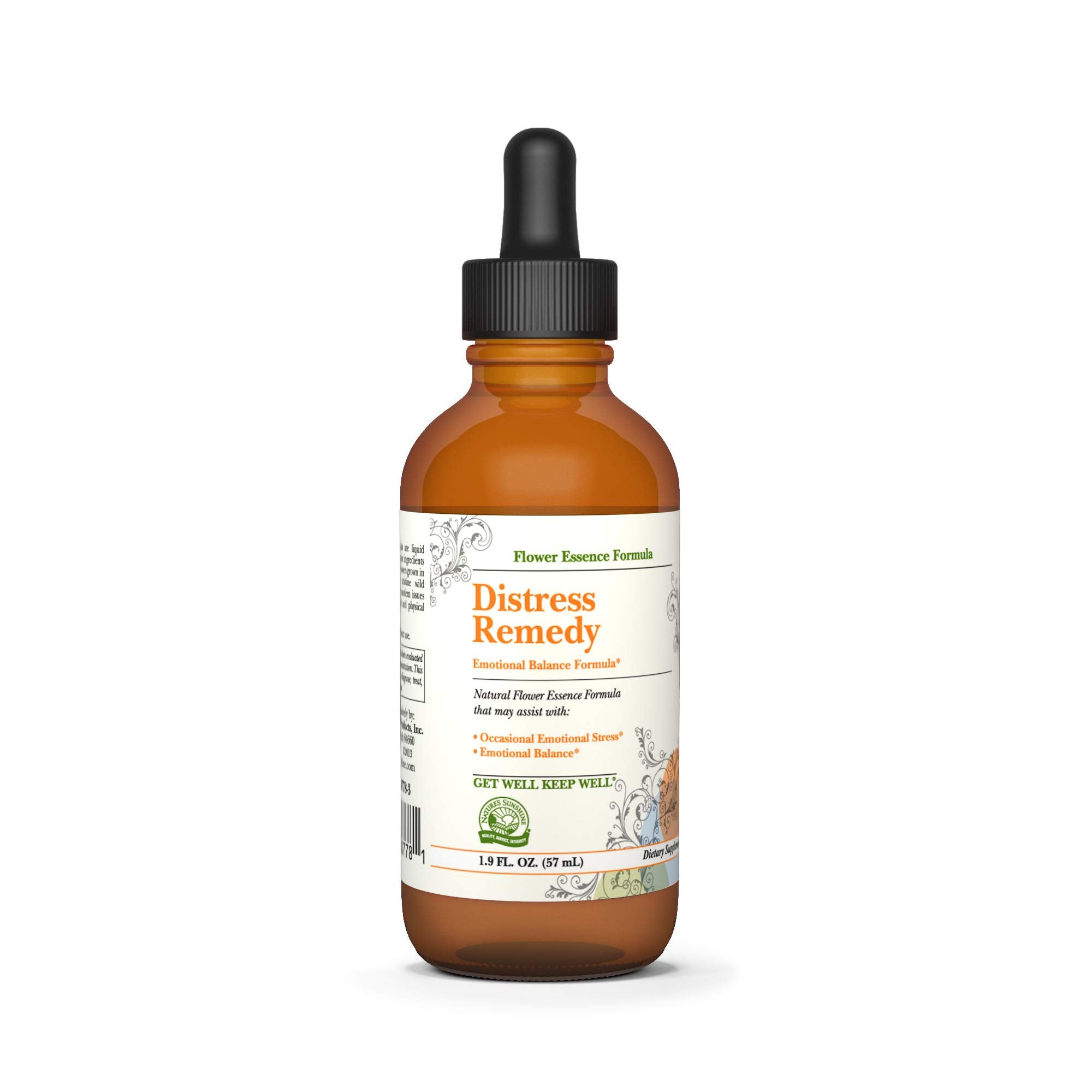 Nature's Sunshine Remède Détresse Floral – bouteille en vedette, fleurs naturelles