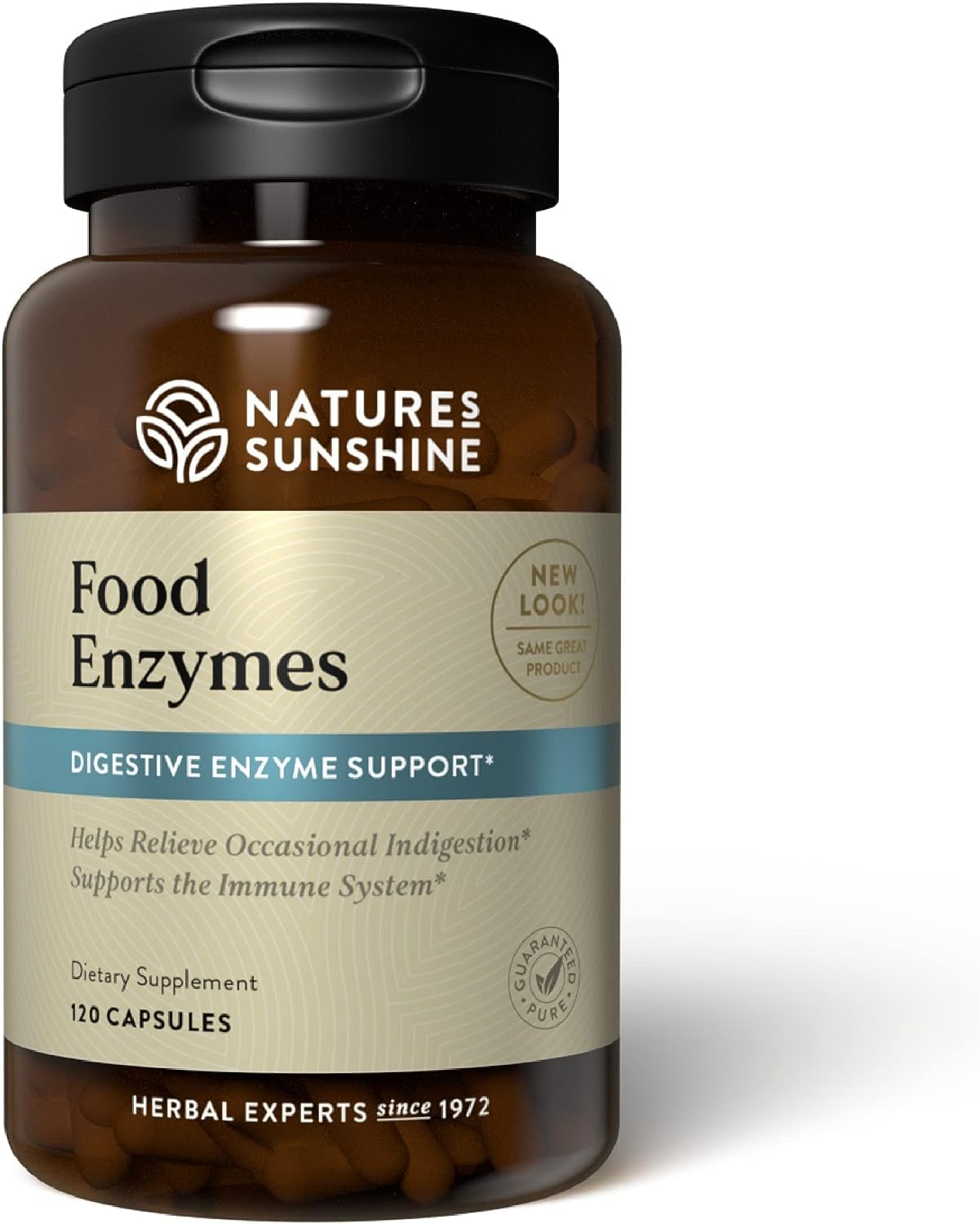 Nature's Sunshine Enzymes alimentaires – boîte prête au repas, soutien digestif naturel.