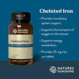 Nature's Sunshine Iron-Chelated 25mg – comprimés faciles à prendre pour soutenir l'énergie.