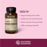 Nature's Sunshine HSN-W, ingrédients naturels visibles, possibles bénéfices dans votre alimentation.