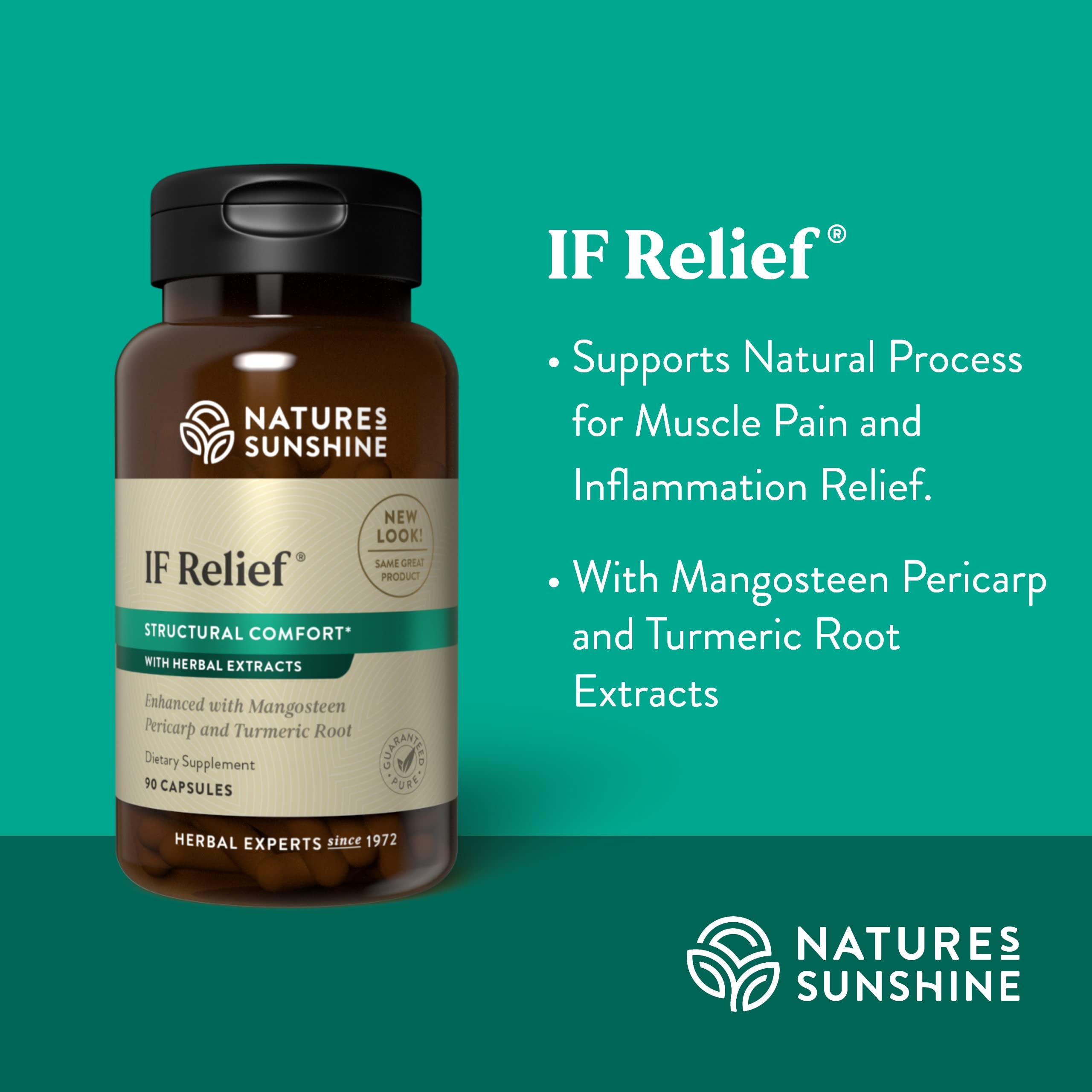 Nature's Sunshine IF Relief, curcuma racine: antioxydants et soutien immunitaire potentiels.