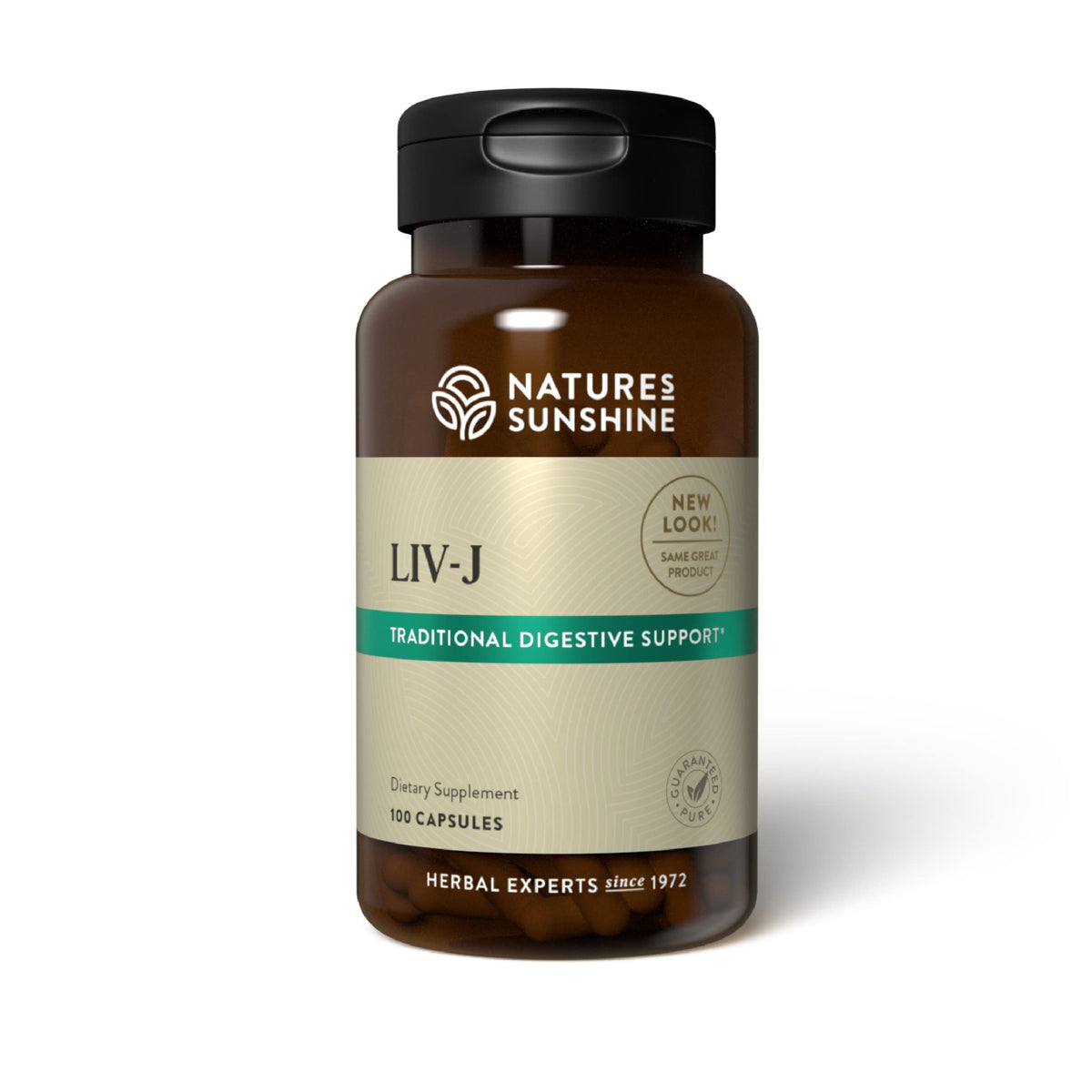 Nature's Sunshine LIV-J, flacon, soutien digestif global et équilibre du foie.