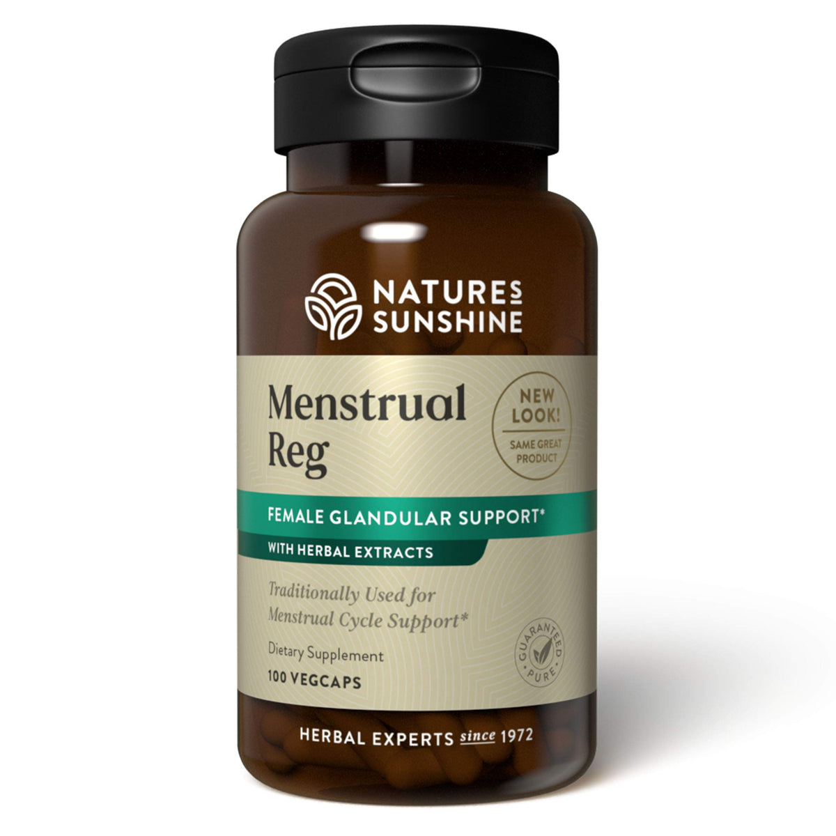 Nature's Sunshine Menstrual Reg — bouteille de gélules pour le soutien du cycle menstruel.