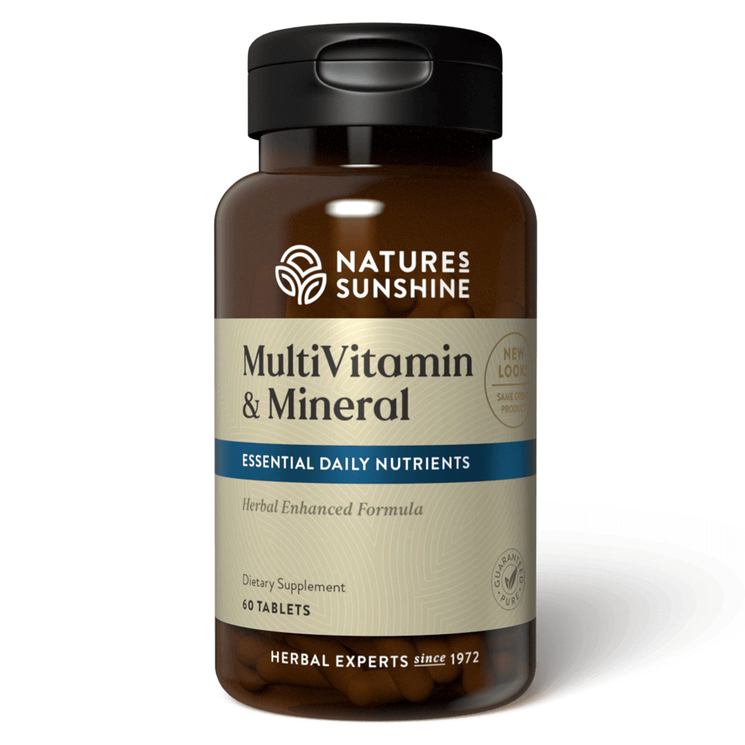 Nature's Sunshine Multivitamines et Minéraux — bouteille 60 tablettes, soutien énergétique quotidien