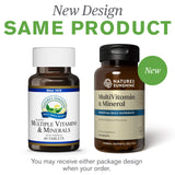 Nature's Sunshine Multivitamines et Minéraux, emballage et étiquette clairs pour repérer les informations