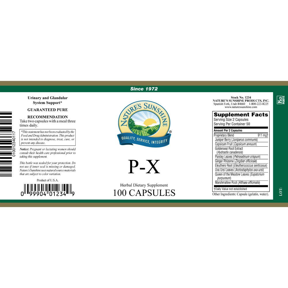 Nature's Sunshine P-X utilisation quotidienne des capsules, facile et pratique