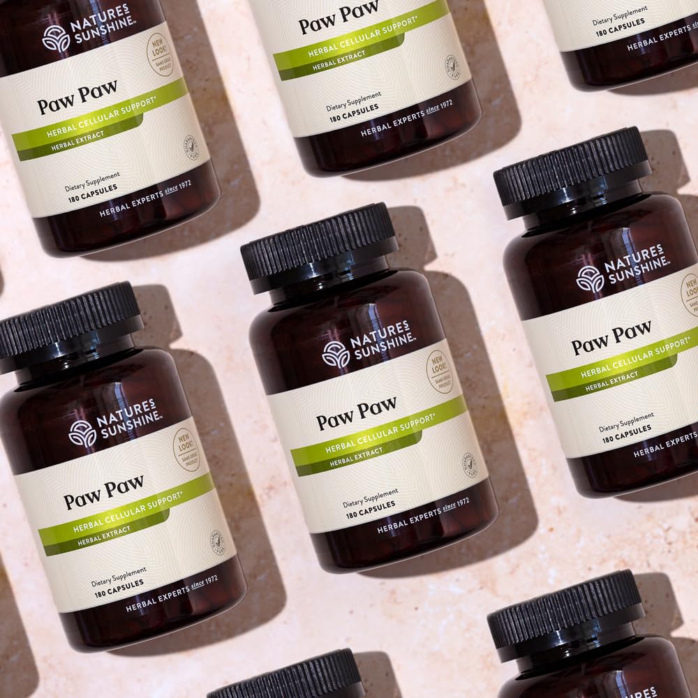 Nature's Sunshine Paw Paw Cell-Reg, gros-plan sur capsule: concentration d'acéto-génines pour le soutien cellulaire.