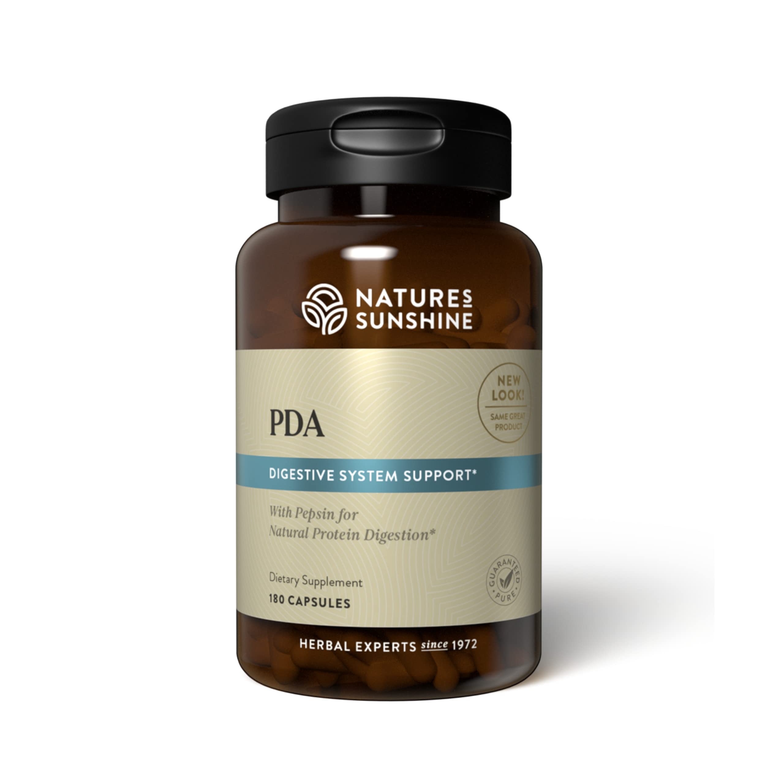 Nature's Sunshine PDA Combination — bouteille de capsules, soutien potentiel à la digestion des protéines