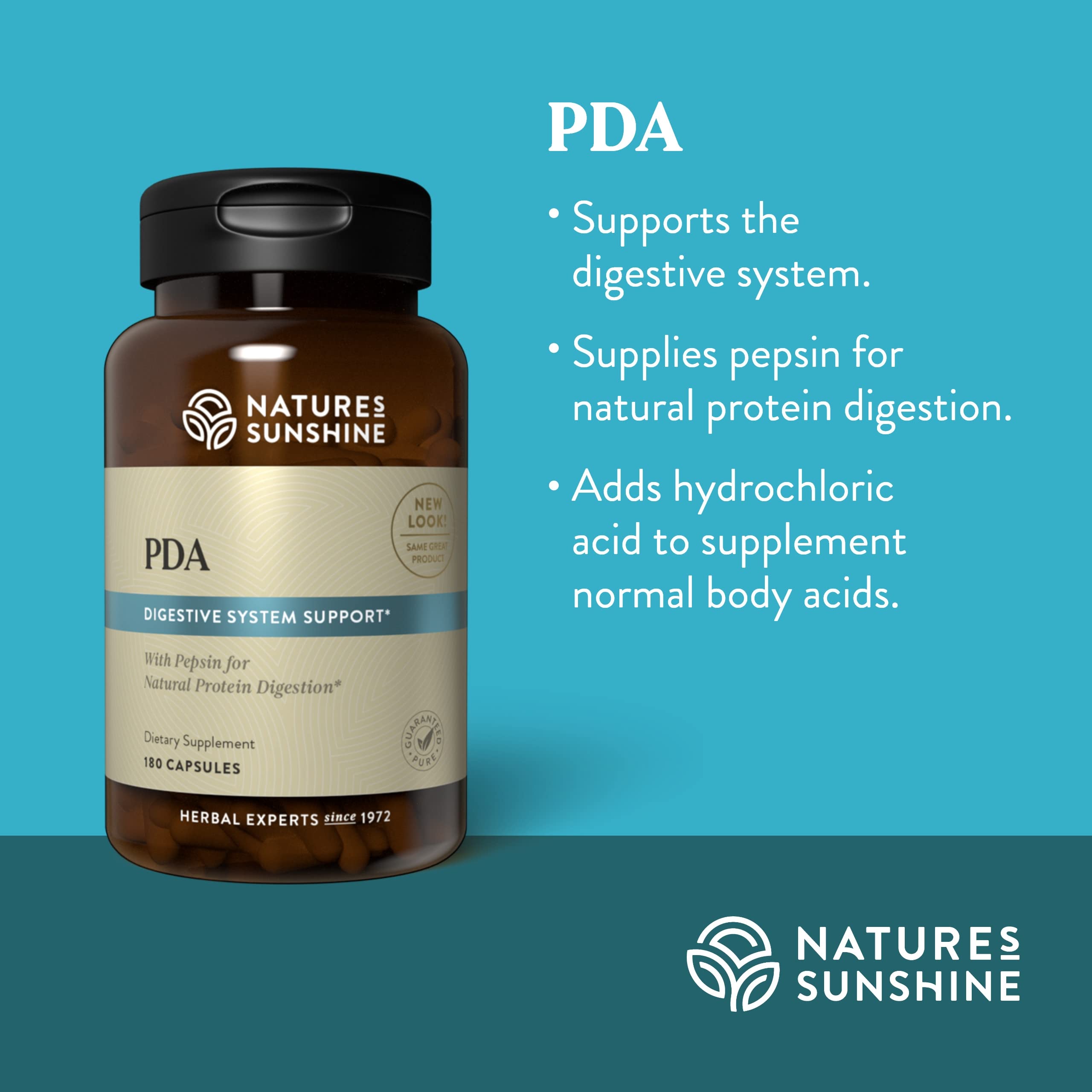 Nature's Sunshine PDA Combination — etiquette produit, traçabilité et ingrédients transparents