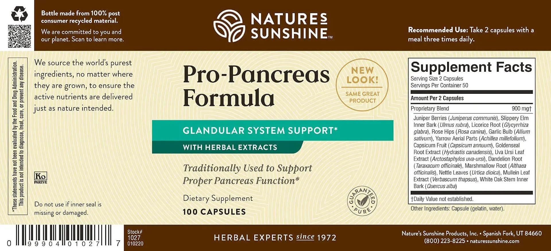 Nature's Sunshine Pro-Pancreas : capsules faciles à prendre avec les repas