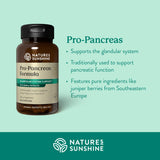 Nature's Sunshine Pro-Pancreas : ingrédients naturels affichés dans les capsules