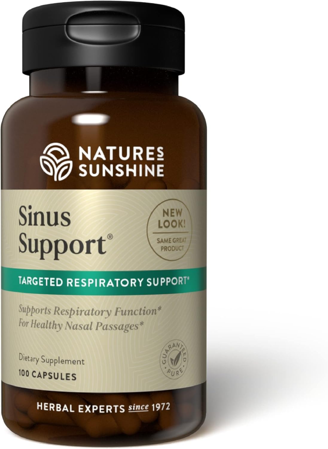 Nature's Sunshine Sinus Support EF dans une bouteille prête à l'emploi pour le confort nasal.
