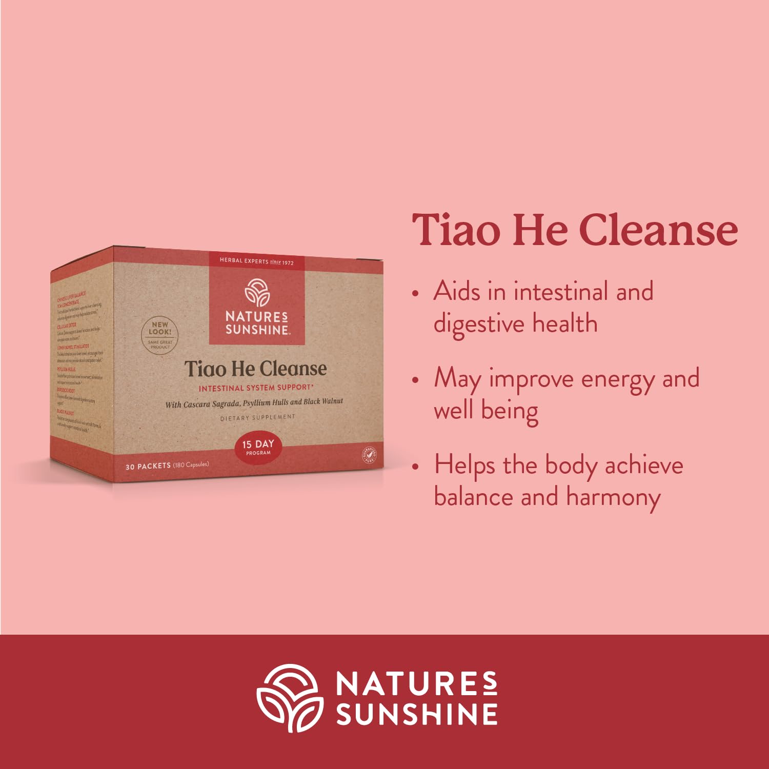 Nature's Sunshine Tiao He: etiquette produit évoquant détox du foie et soutien digestif