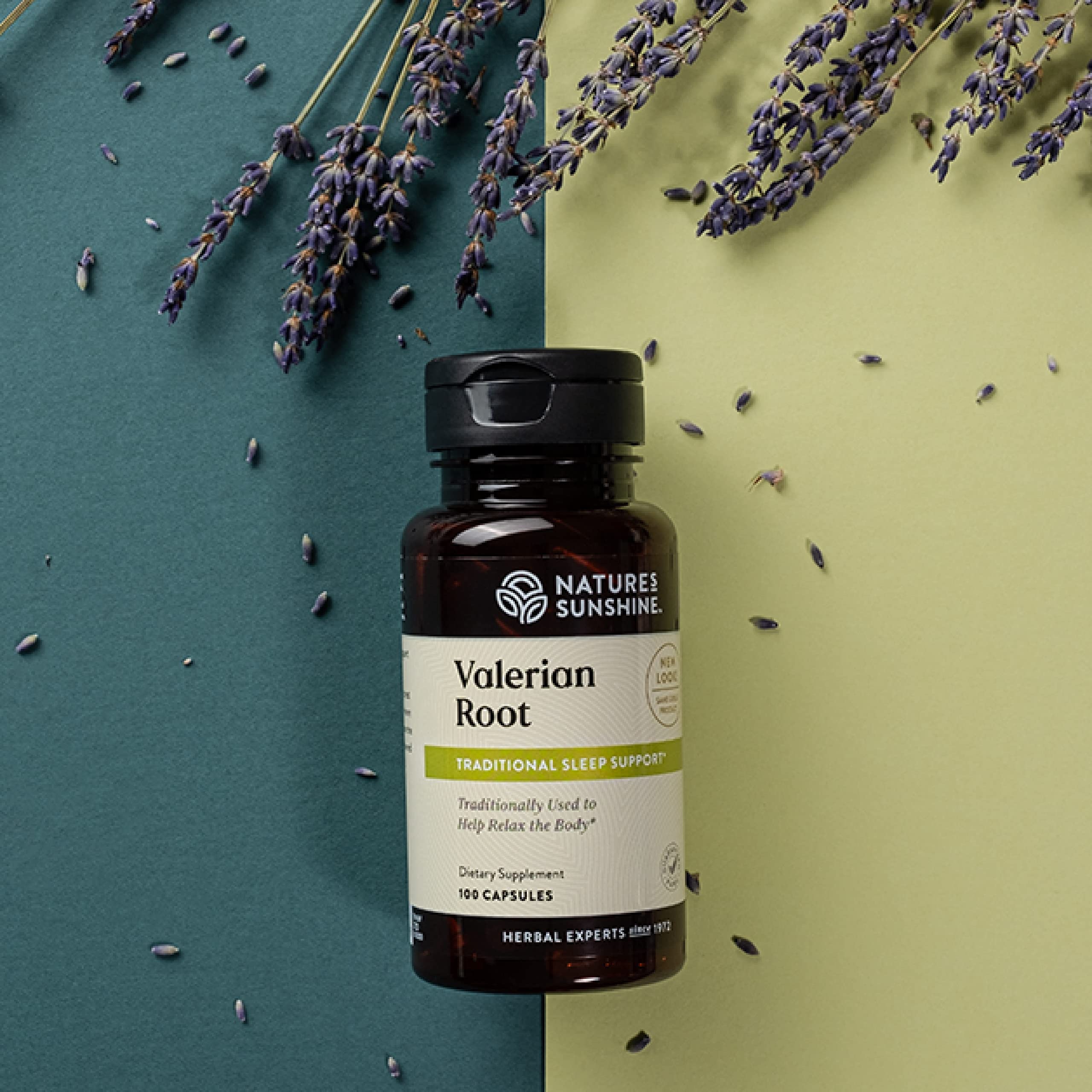 Nature's Sunshine Valerian Root – étiquette lisible facilitant l’usage potentiel.