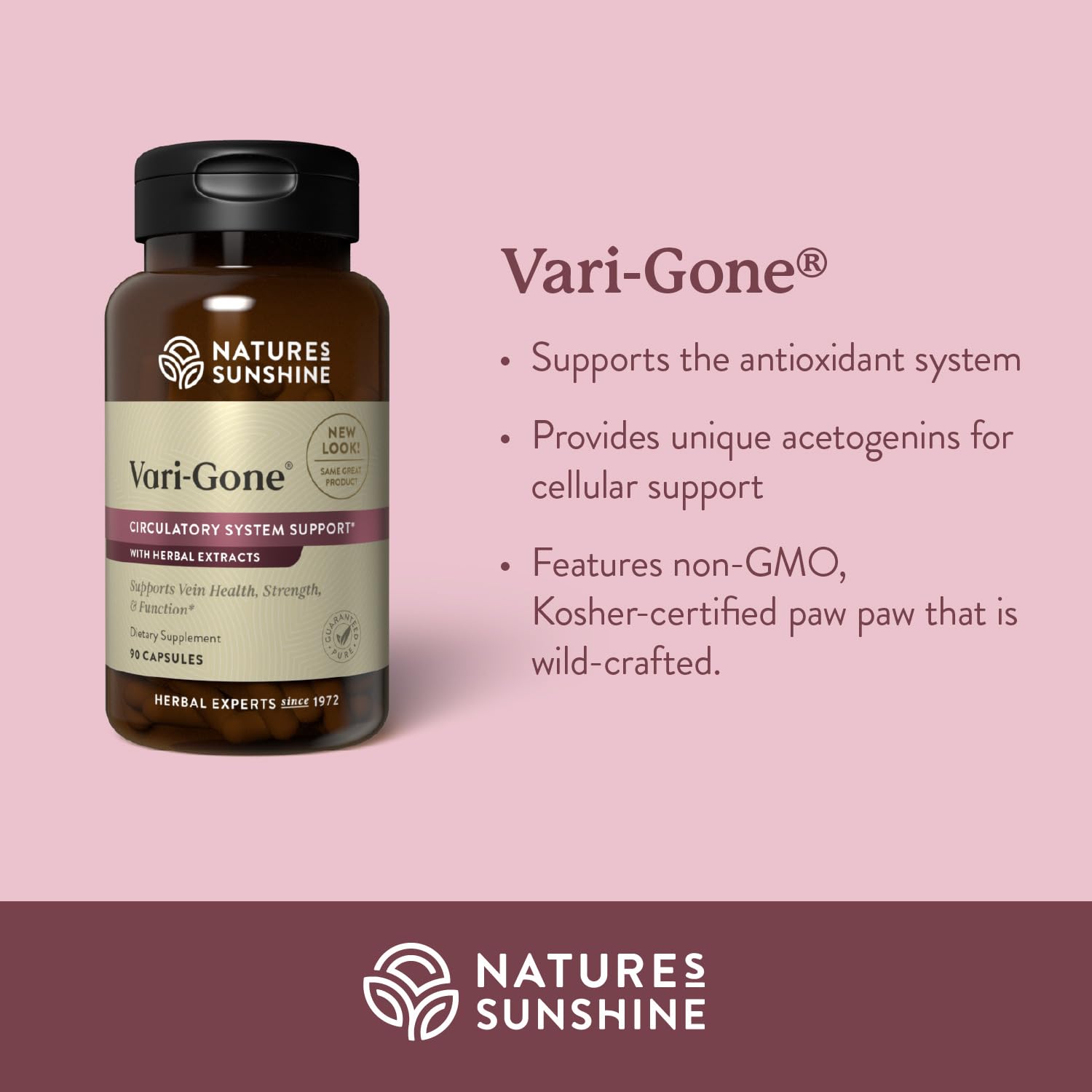 Nature's Sunshine Vari-Gone – etiquette, étiquette claire pour guider l'utilisation.