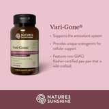 Nature's Sunshine Vari-Gone – etiquette, étiquette claire pour guider l'utilisation.