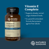Nature's Sunshine Vitamine E Complete – emballage soigné, utilisation journalière facilitée.