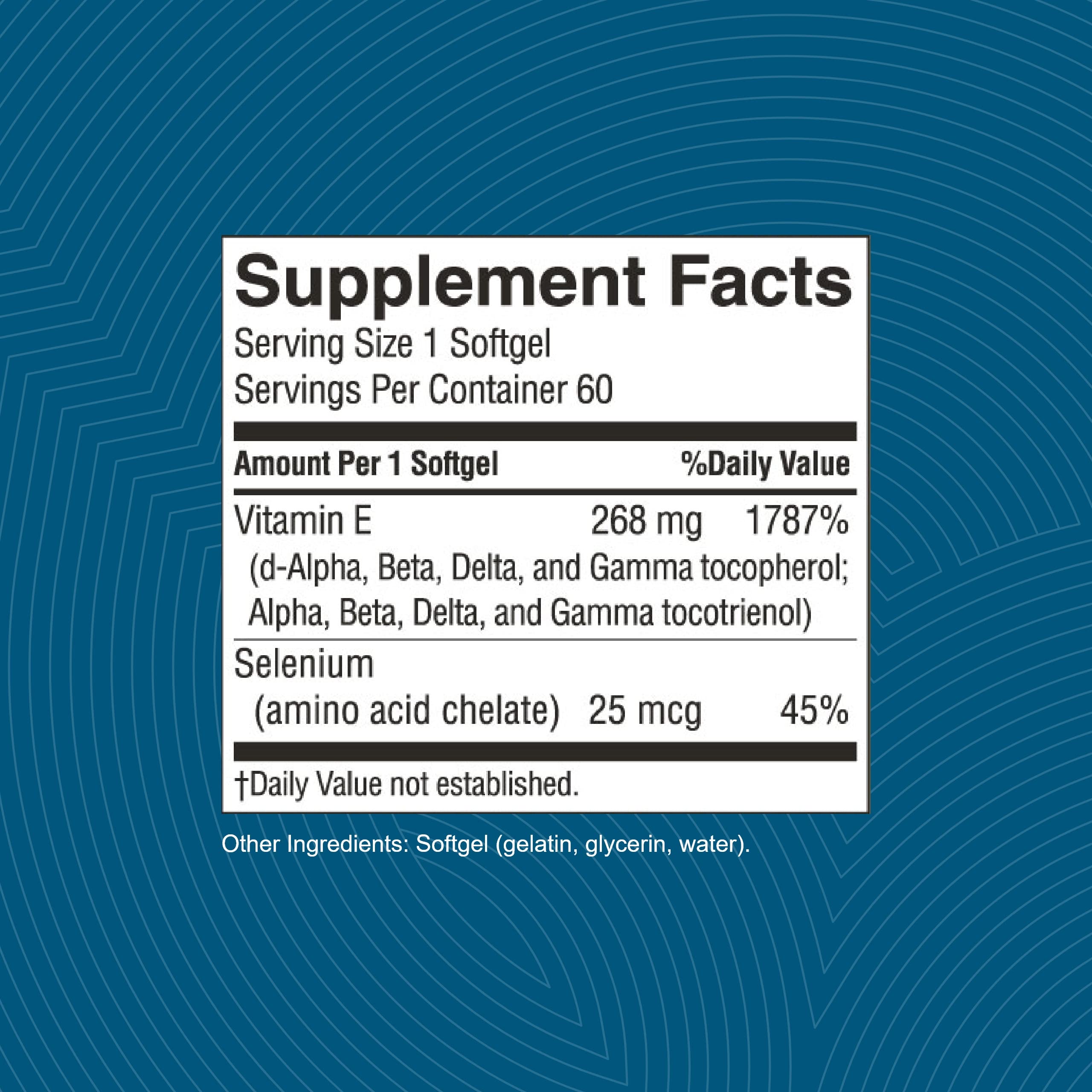 Nature's Sunshine Vitamine E Complete – gélules faciles à avaler, routine simplifiée.