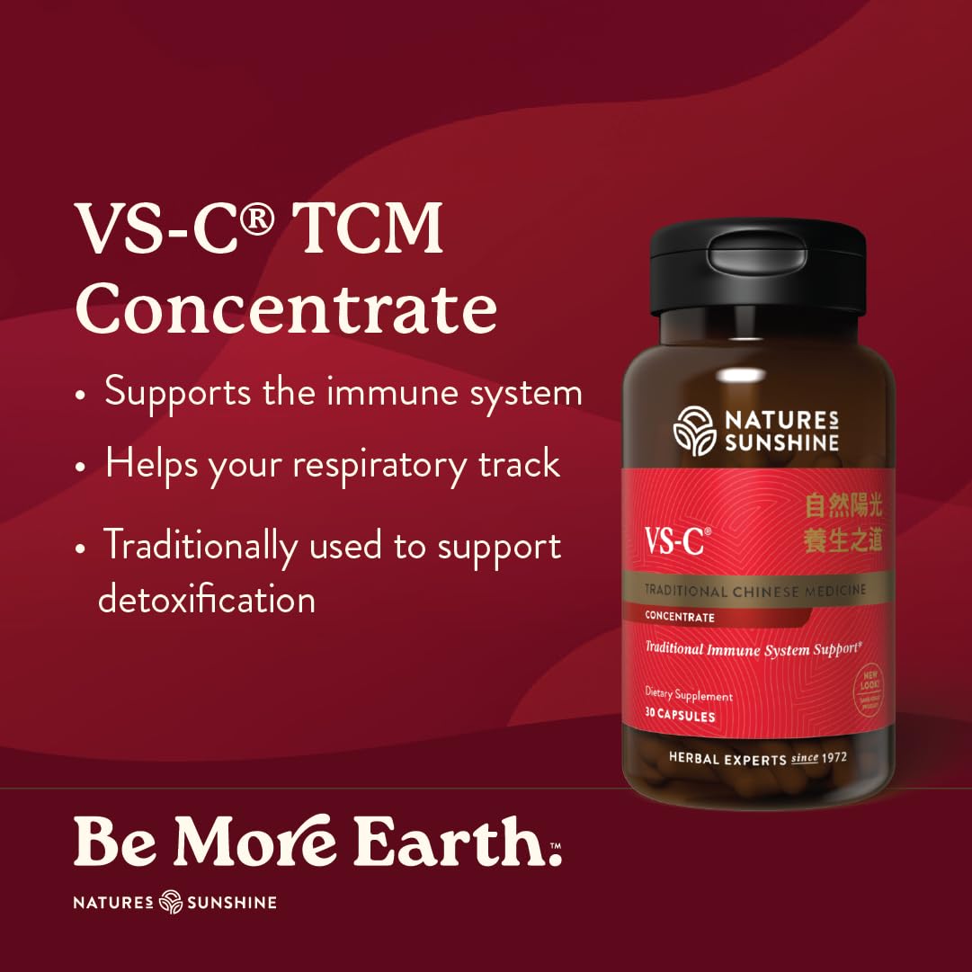 VS-C Concentre Nature's Sunshine, flacon de capsules pour usage quotidien pratique.