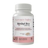 Nature's Trove B12 methylcobalamin goût cerise, comprimés à mâcher pour énergie soutenue.