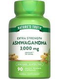 Nature's Truth Ashwagandha capsules: bouteille visible, soutien quotidien et équilibre naturel.