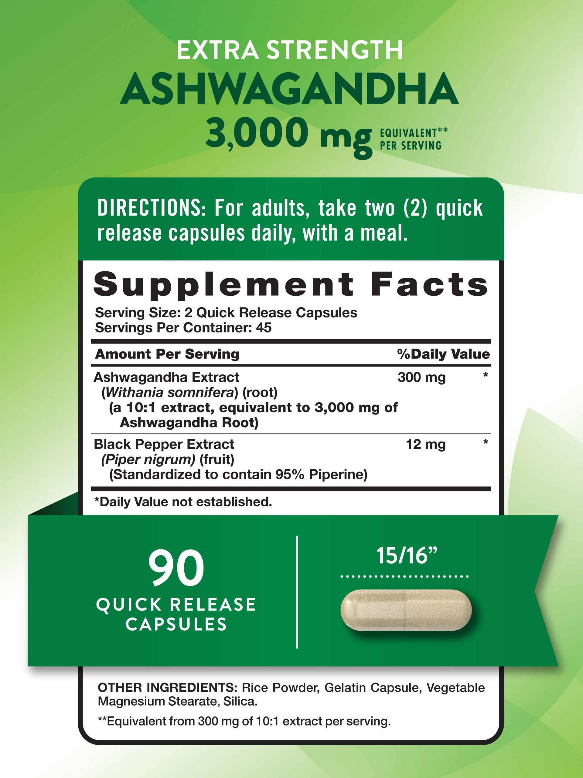 Ashwagandha Nature's Truth extrait: forte concentration et absorption potentielle.