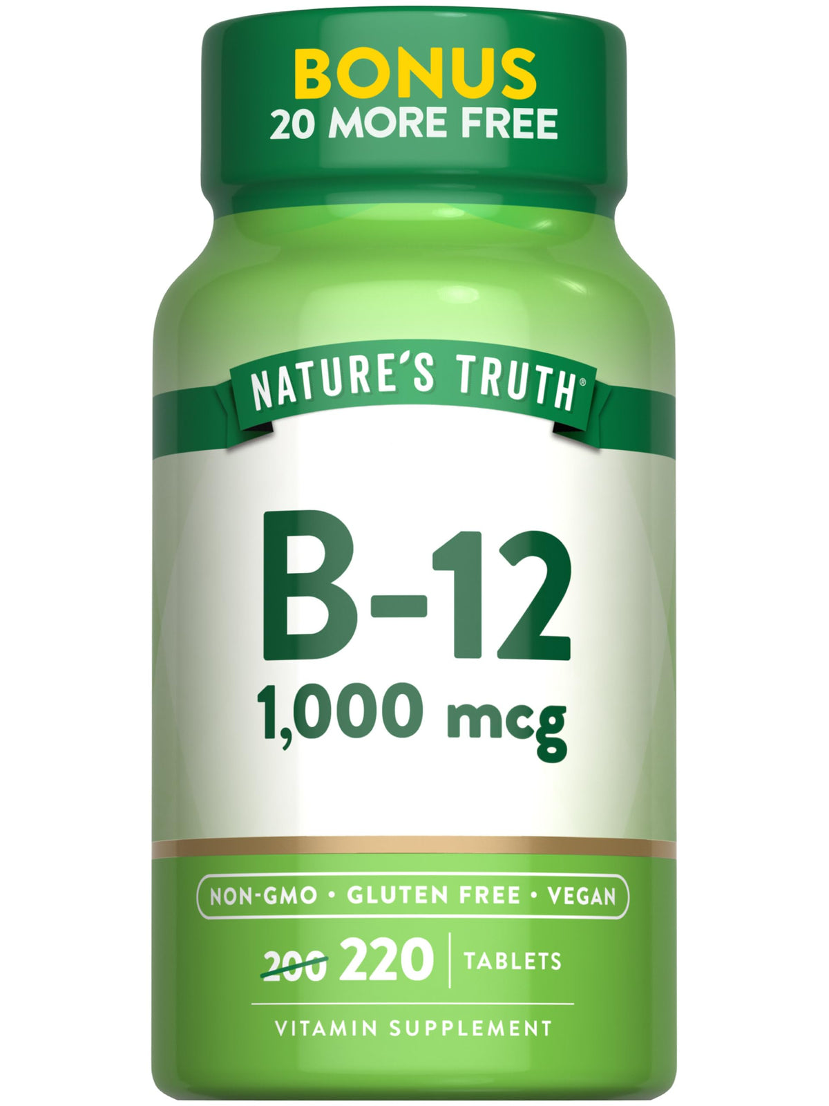 Nature's Truth B12 1000 mcg, bouteille pratique pour le quotidien.