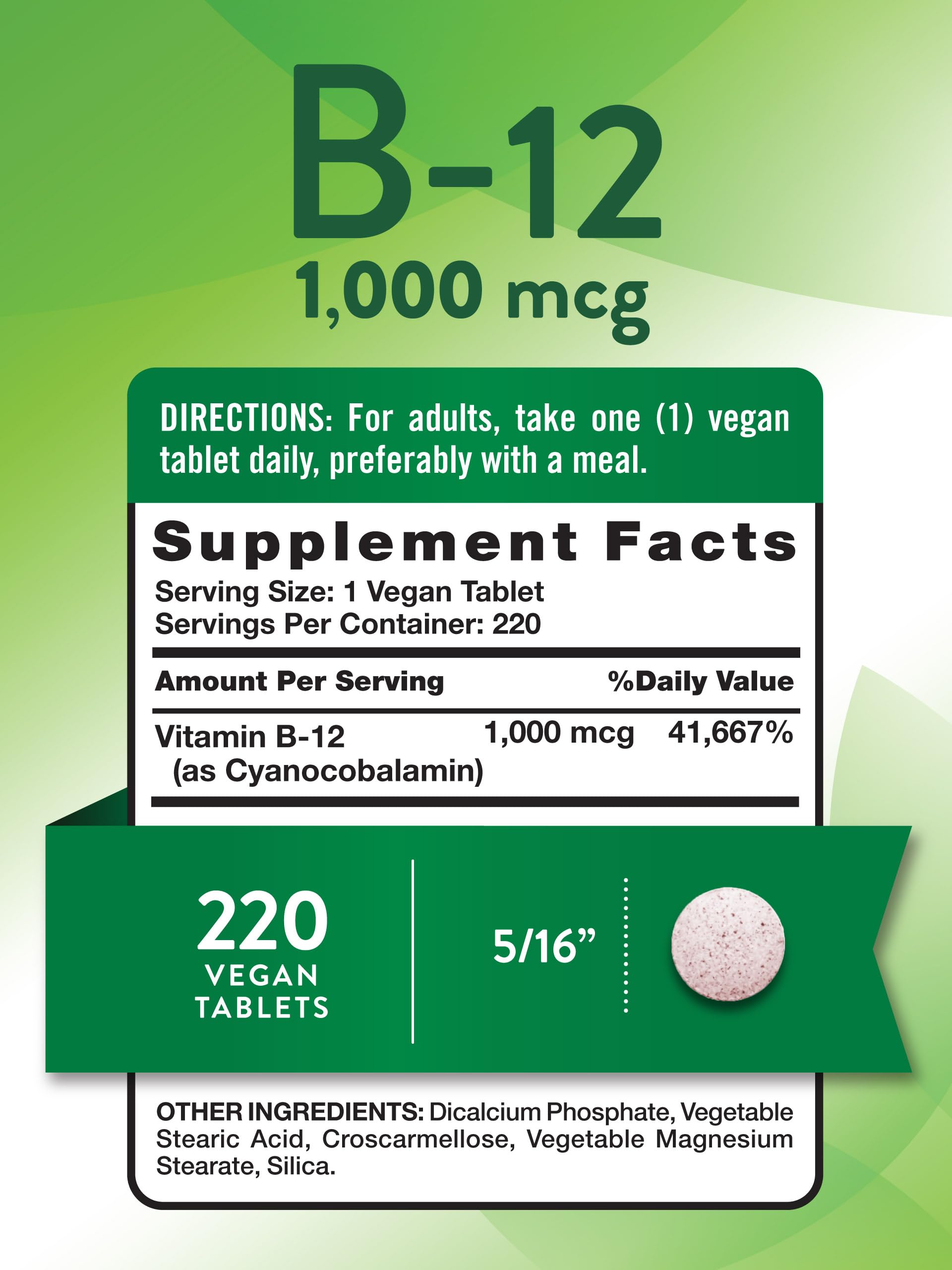 Nature's Truth B12 vegan, comprimés faciles à intégrer.