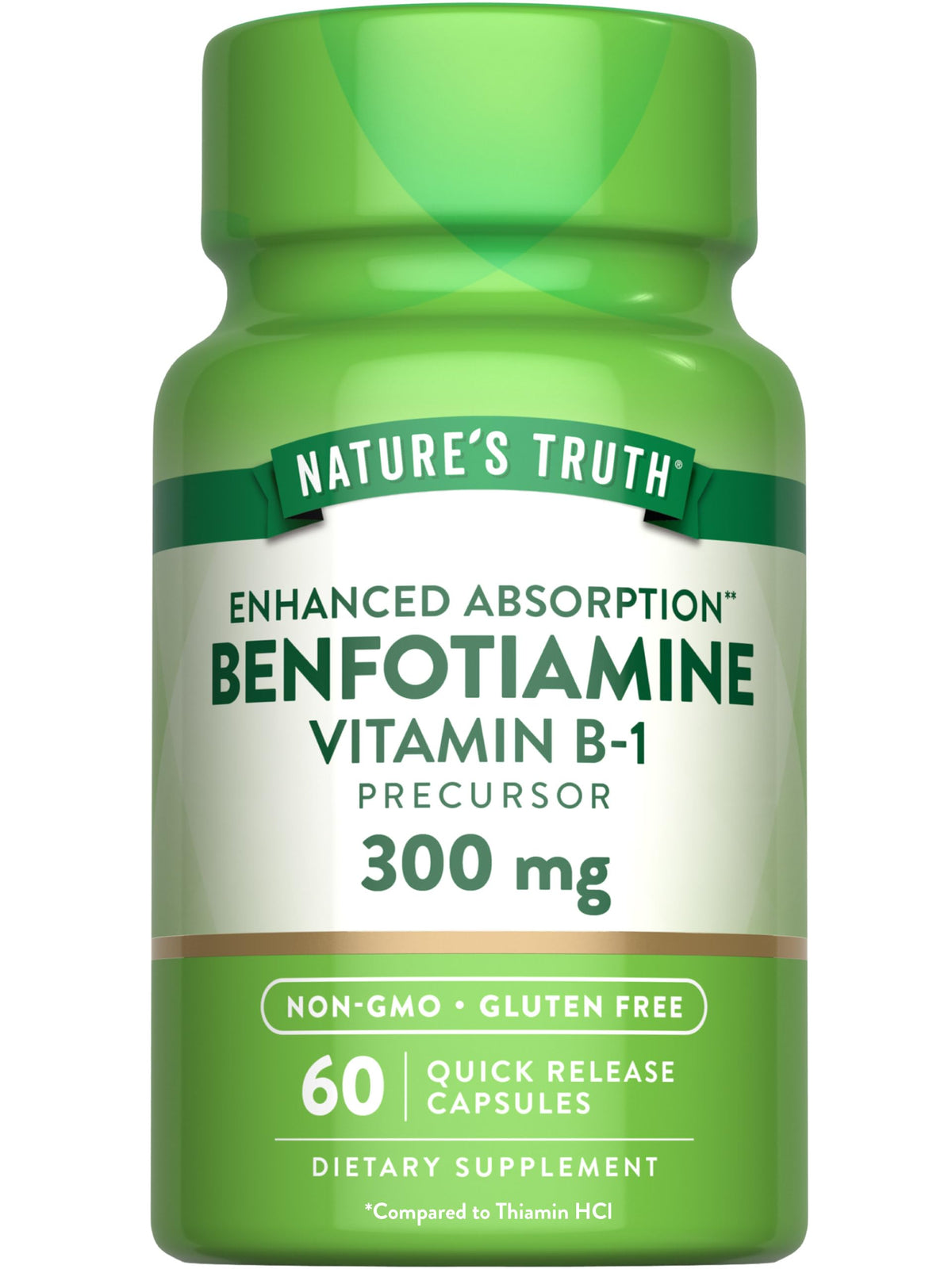 Nature's Truth Benfotiamine 300 mg, gélules pratiques pour le quotidien.