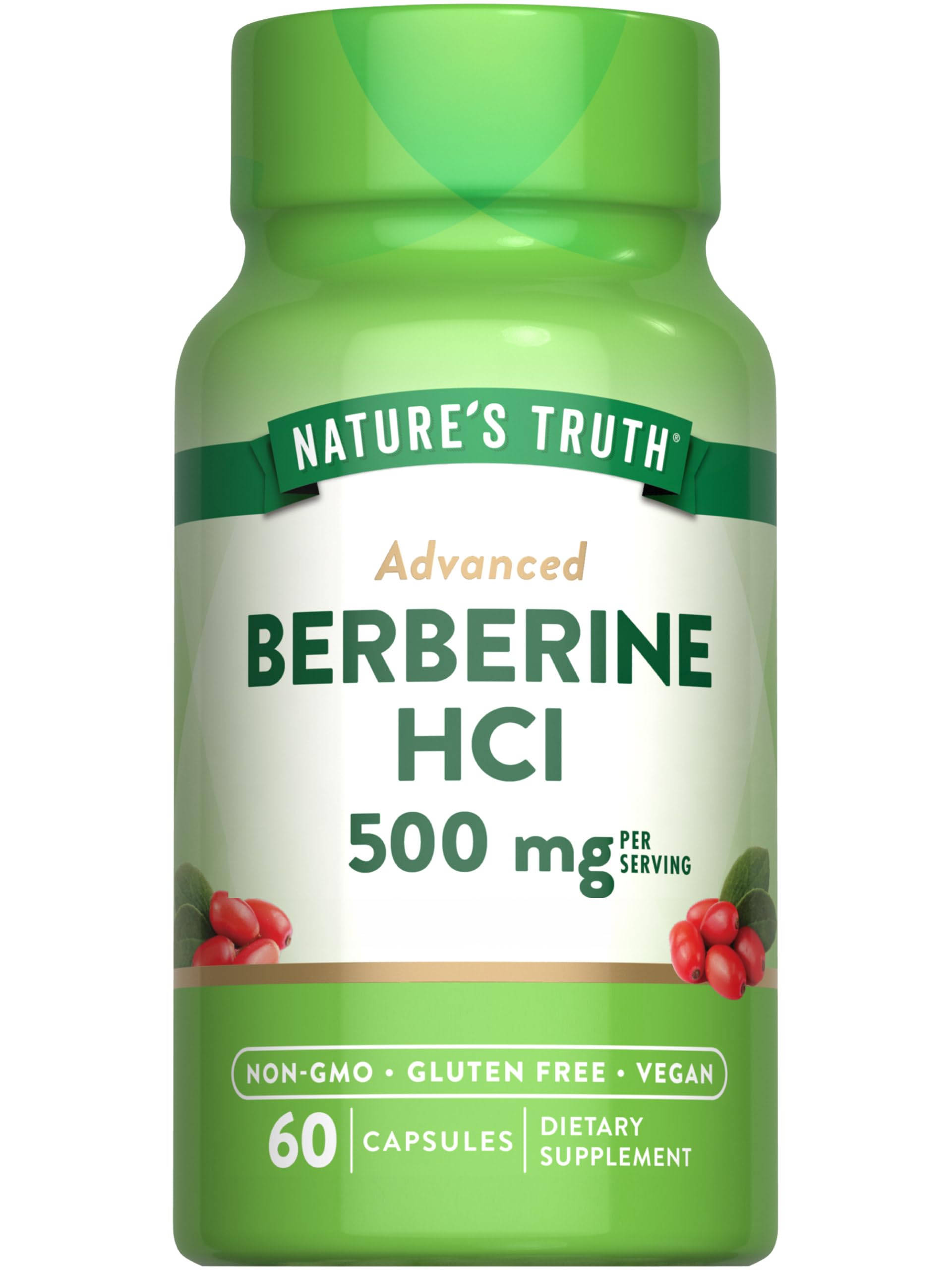 Nature's Truth Berberine HCl 500 mg – bouteille prête à l'emploi quotidien