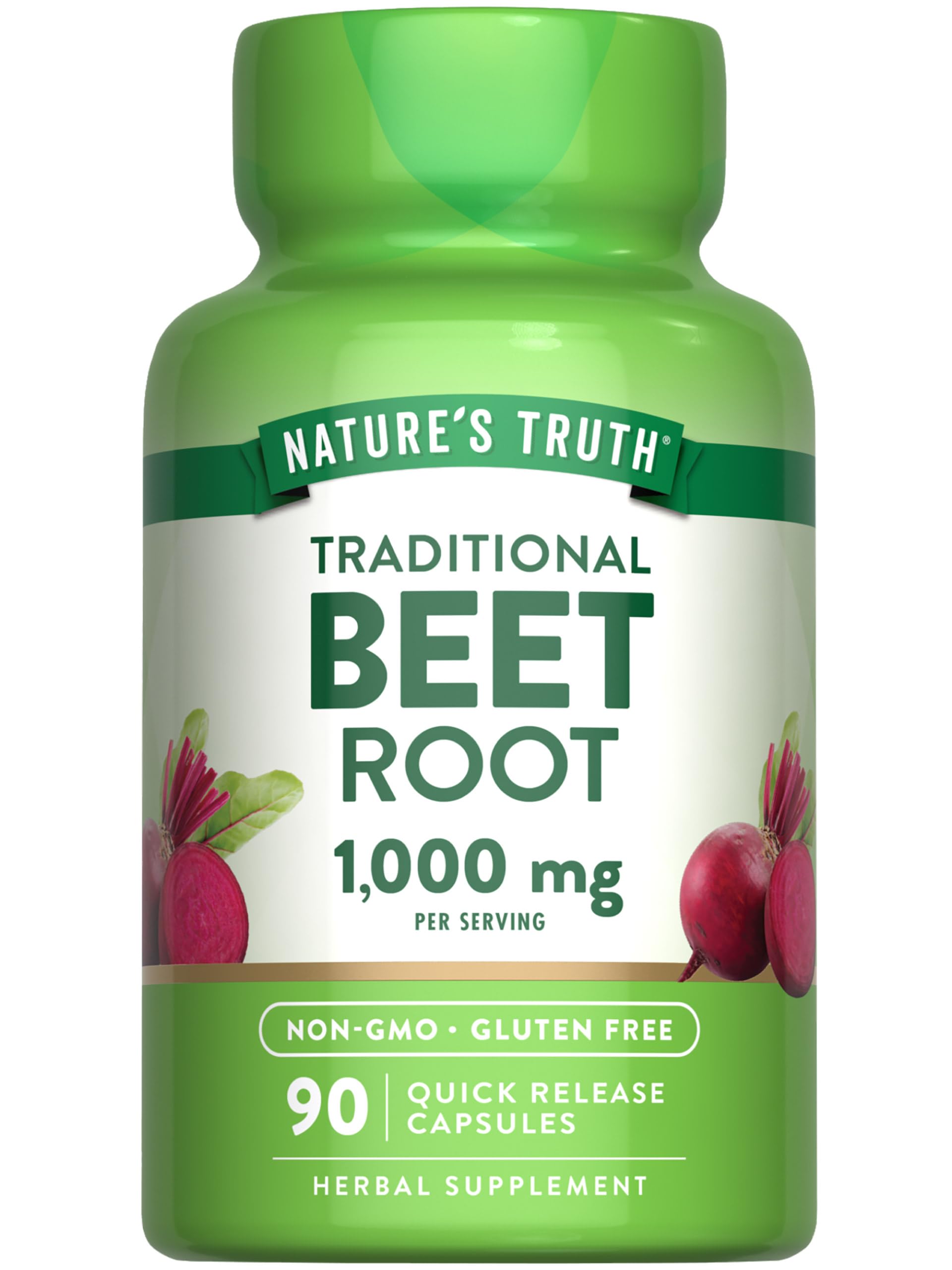 Nature's Truth Betterave gélules 1000 mg, prise facile au quotidien.