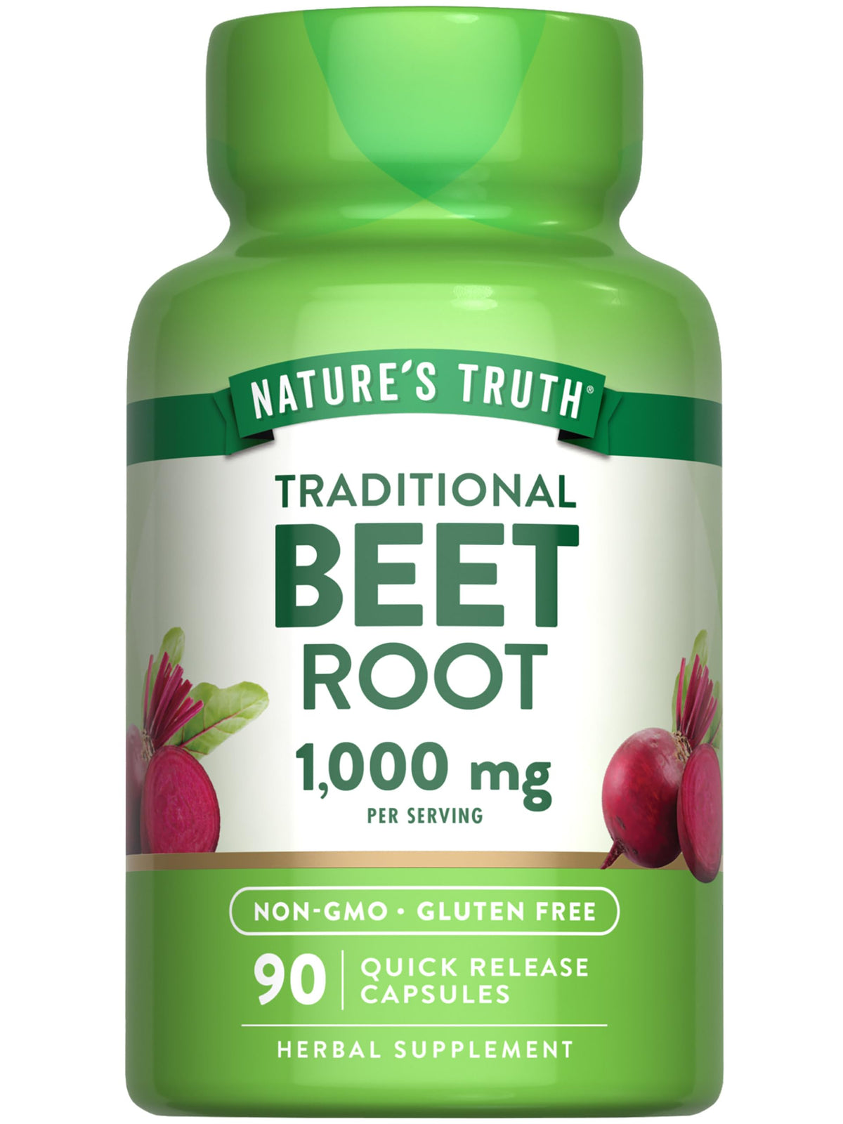 Nature's Truth Betterave gélules 1000 mg, prise facile au quotidien.