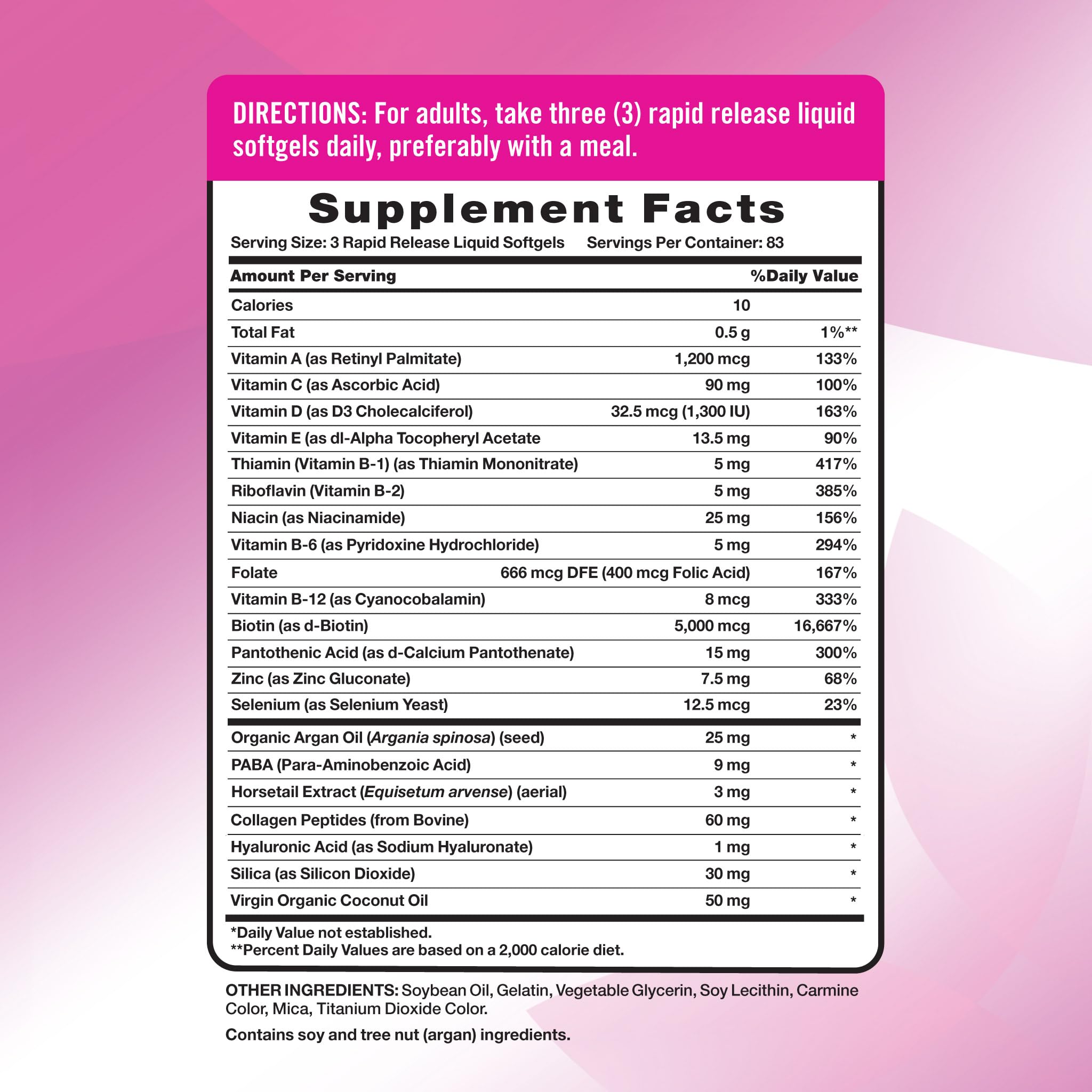Nature's Truth Biotine 5000mcg, cheveux forts et ongles solides