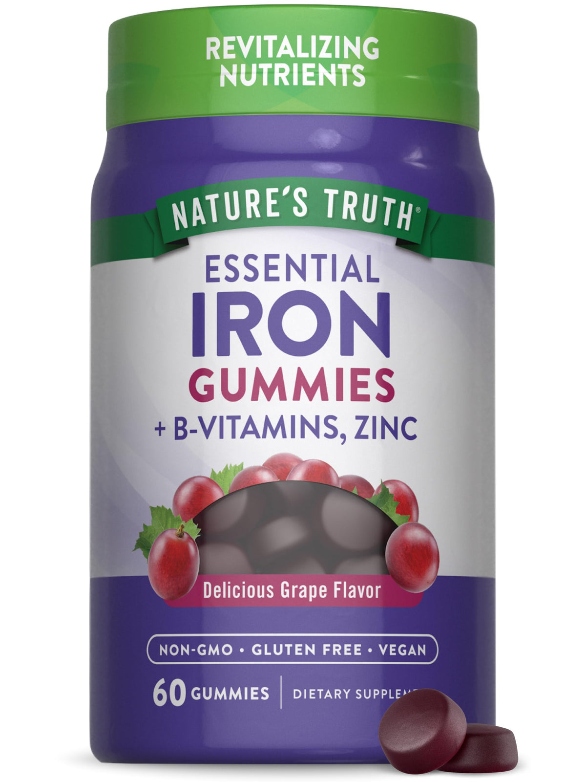 Nature's Truth bonbons gelifies fer en flacon pratique pour l'apport quotidien