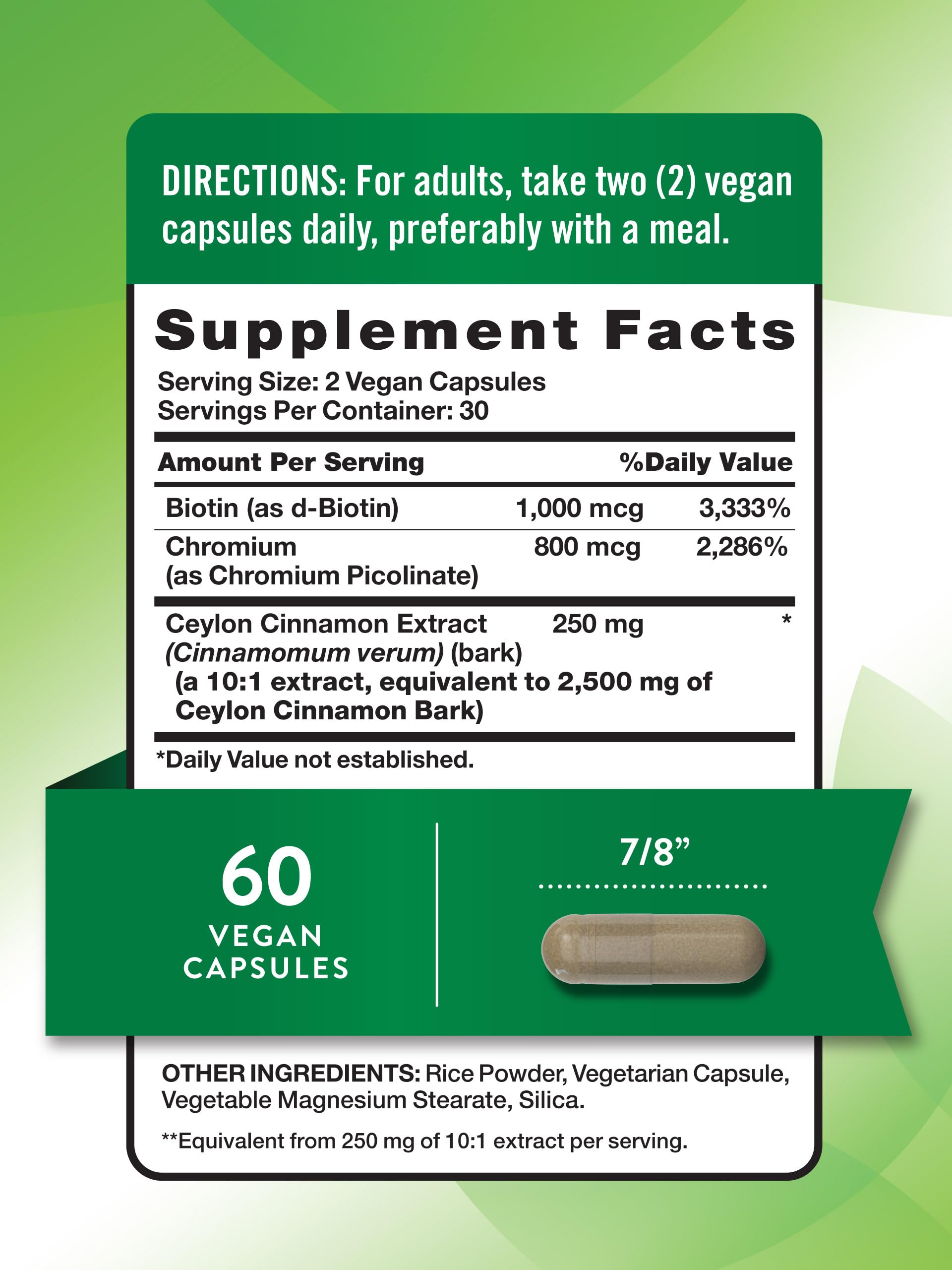 Nature's Truth cannelle Ceylon capsules emballage, format pratique pour routine quotidienne