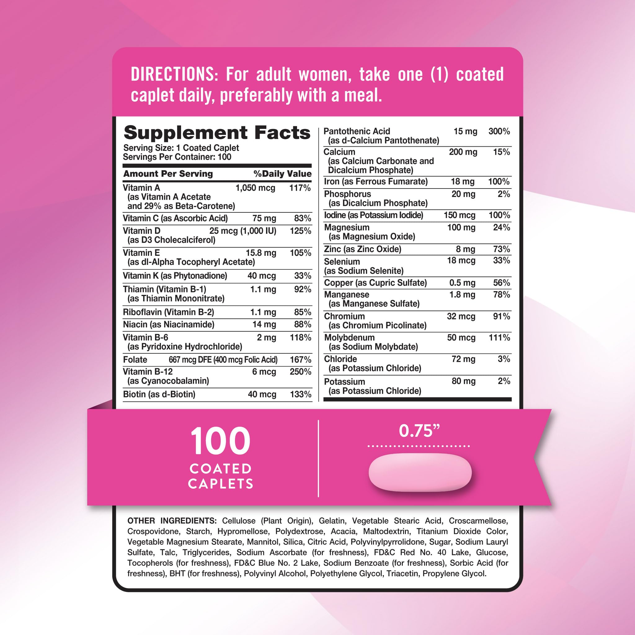 Caplets enrobés Nature's Truth, faciles à avaler, une dose quotidienne pratique.
