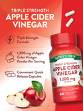 Nature's Truth capsule vinaigre de cidre 1200mg, sans gluten.