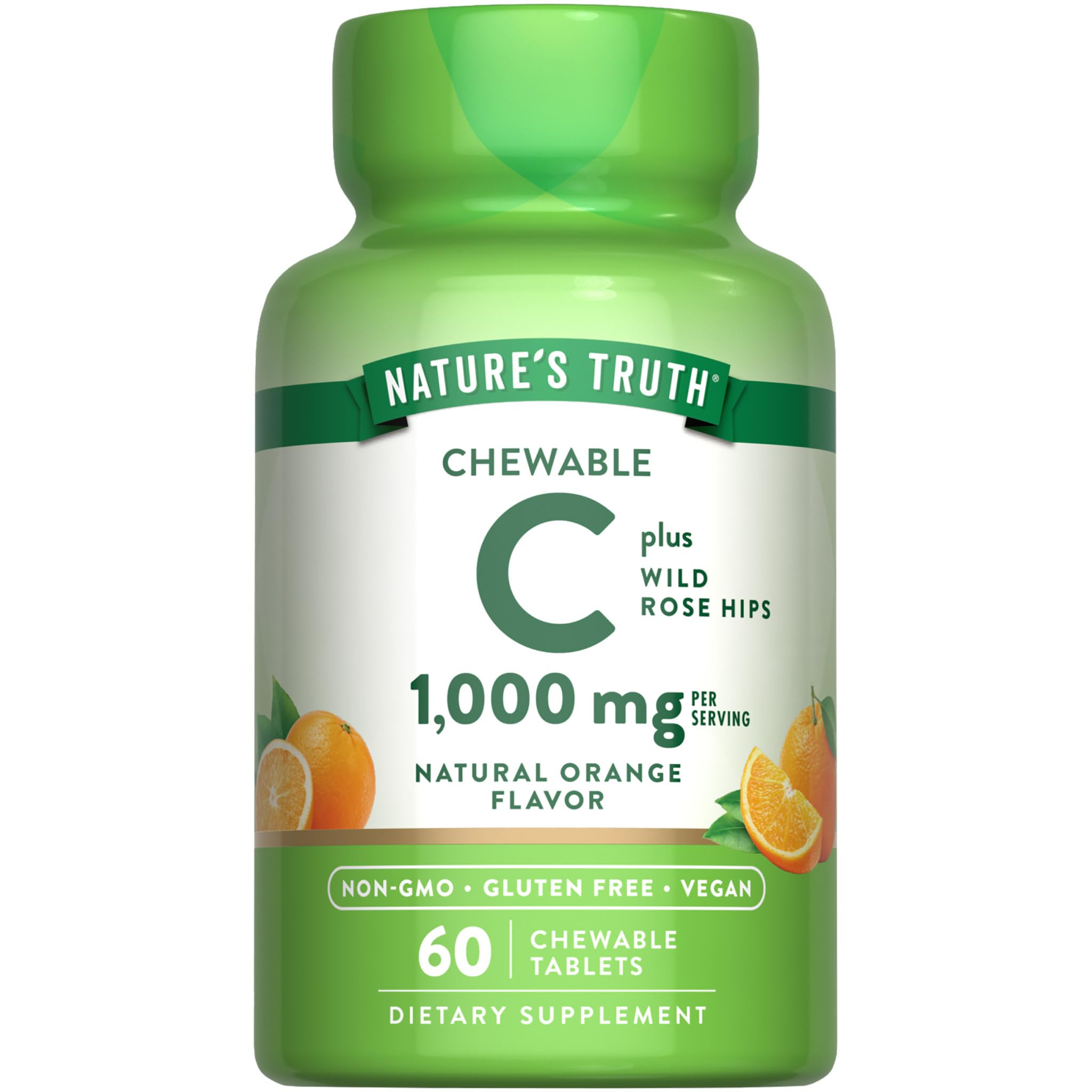 Nature's Truth chews: vitamin C with rose hips tablet for daily wellness.
