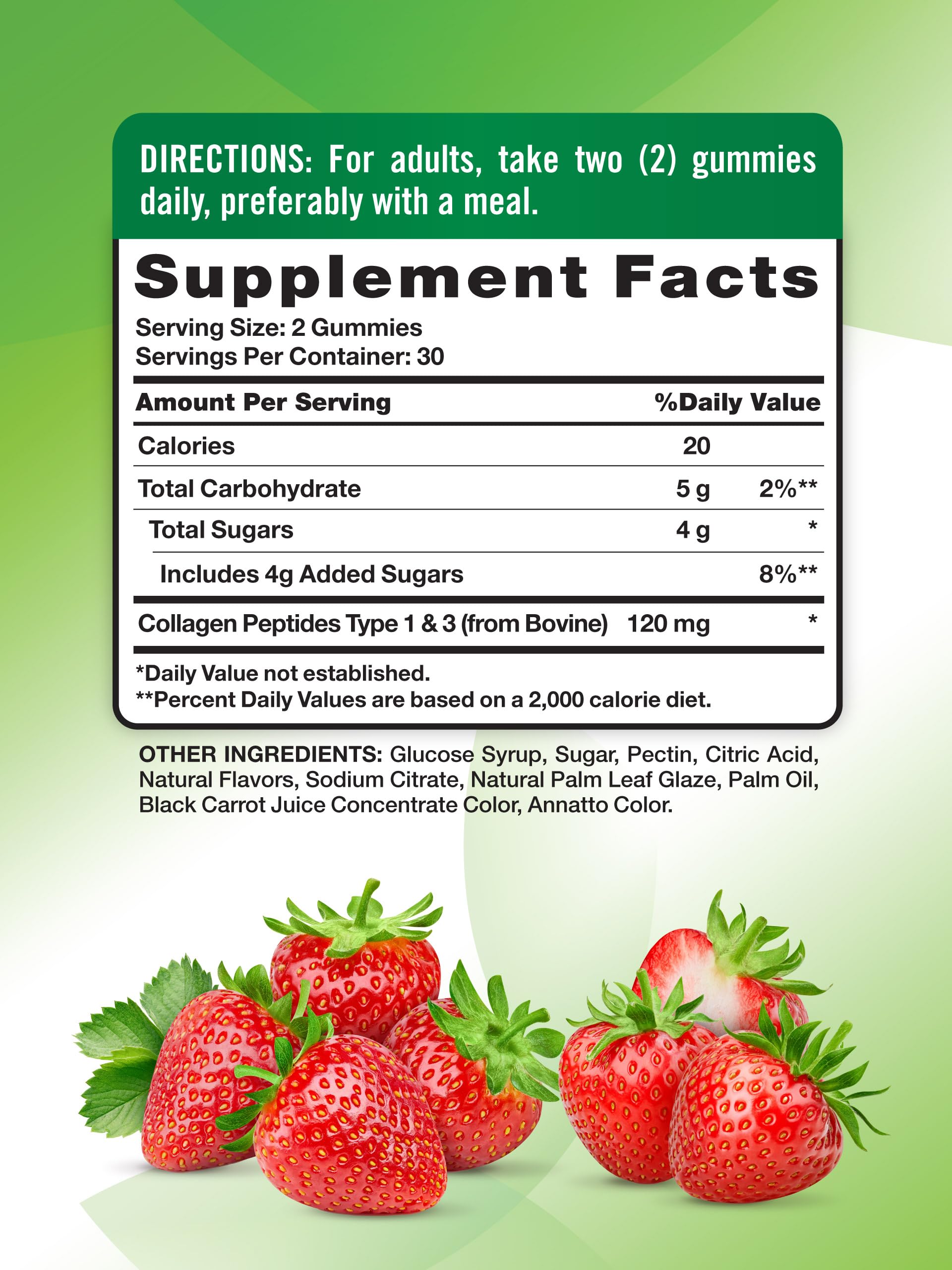 Nature's Truth gommes fraise, dégustation agréable et peau saine