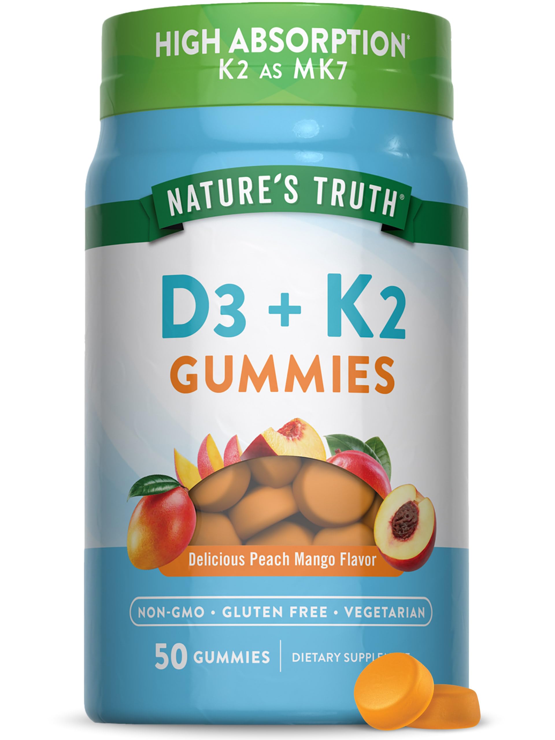 Gommes Nature's Truth D3 + K2, emballage clair et qualité