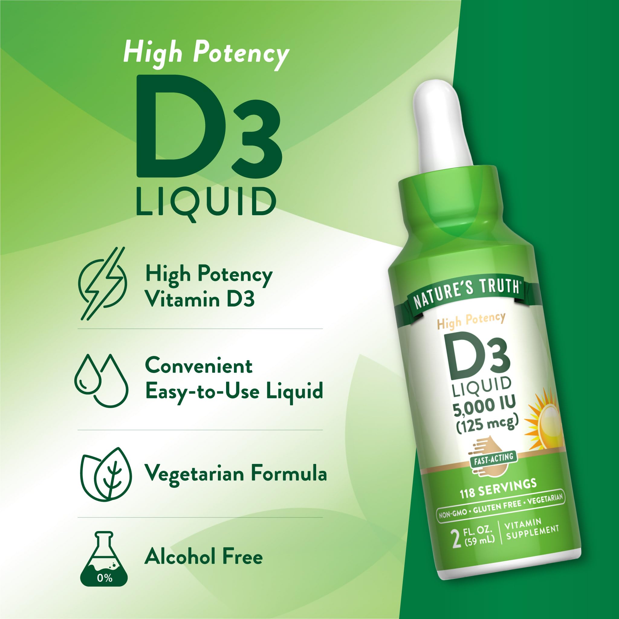 Nature's Truth D3 Liquide format 2 oz pratique