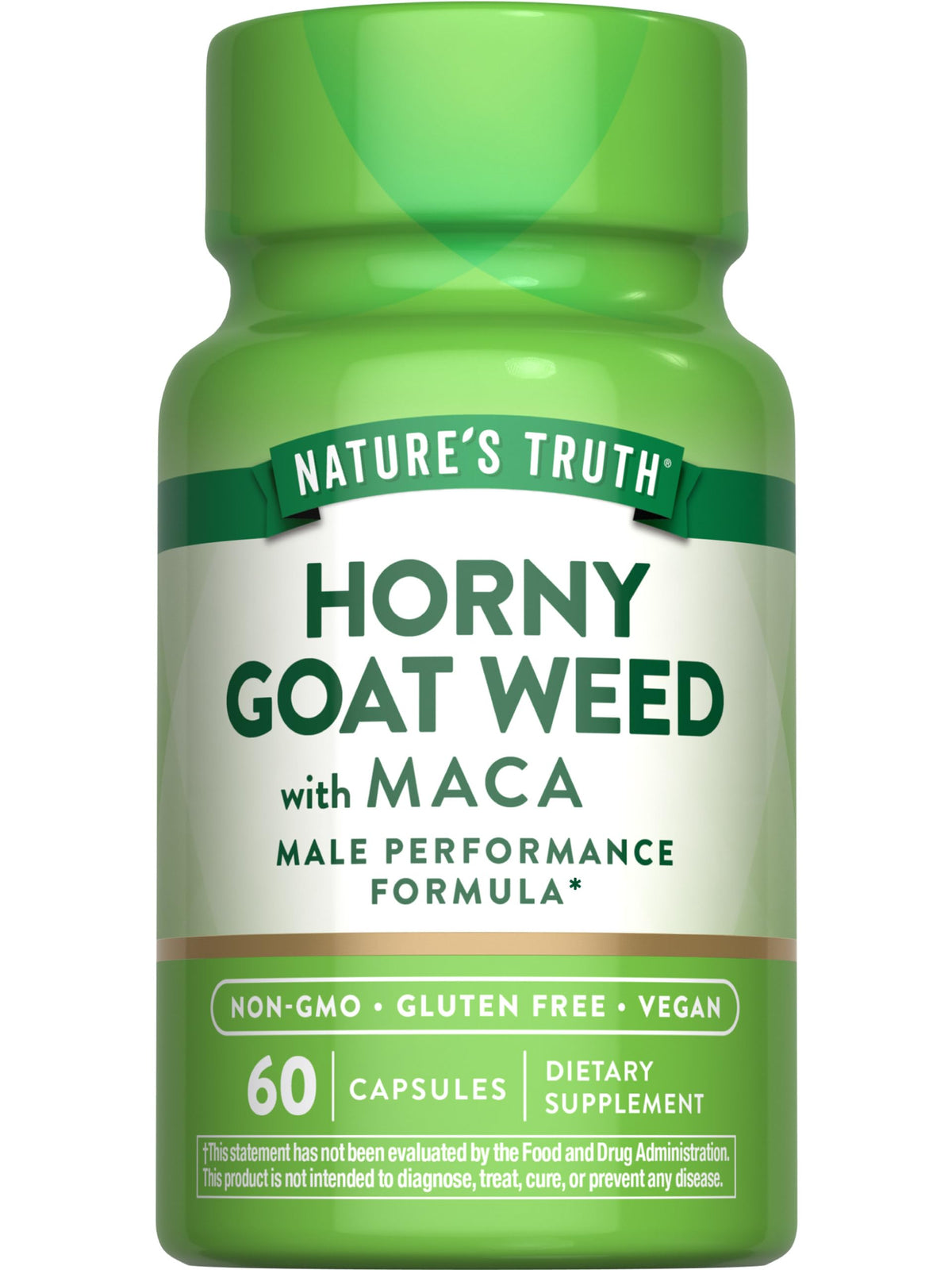 Nature's Truth Epimède et Maca, gélules vegan pour énergie quotidienne.