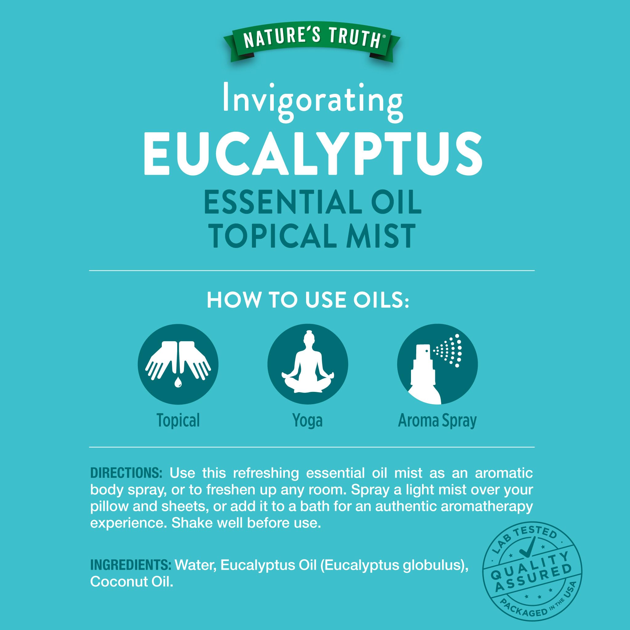 Nature's Truth Eucalyptus Mist — pulvérisateur facilitant une utilisation pratique au quotidien