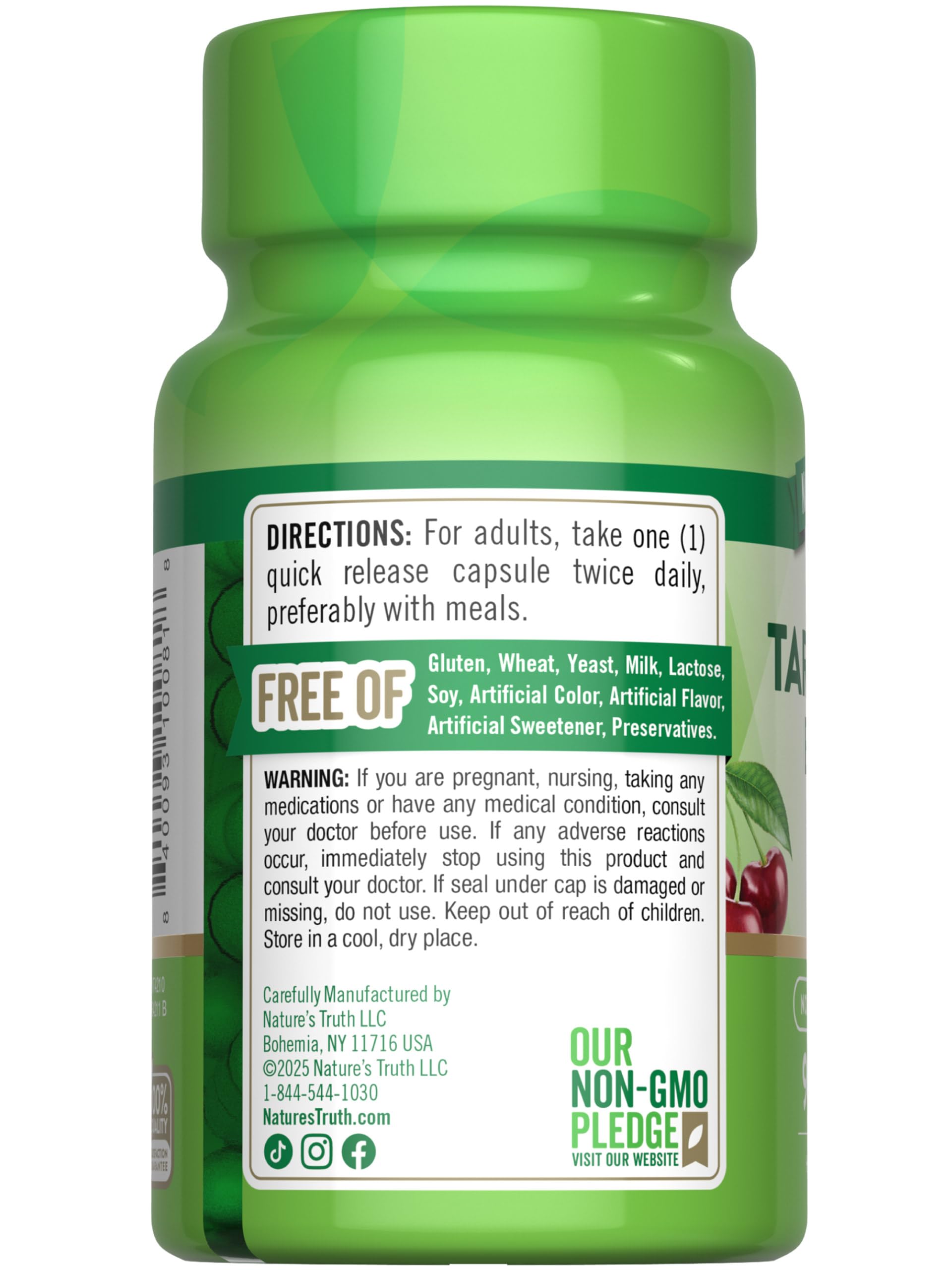 Nature’s Truth Extrait cerise aigre, capsules, utilisation simple dans une routine bien-être.