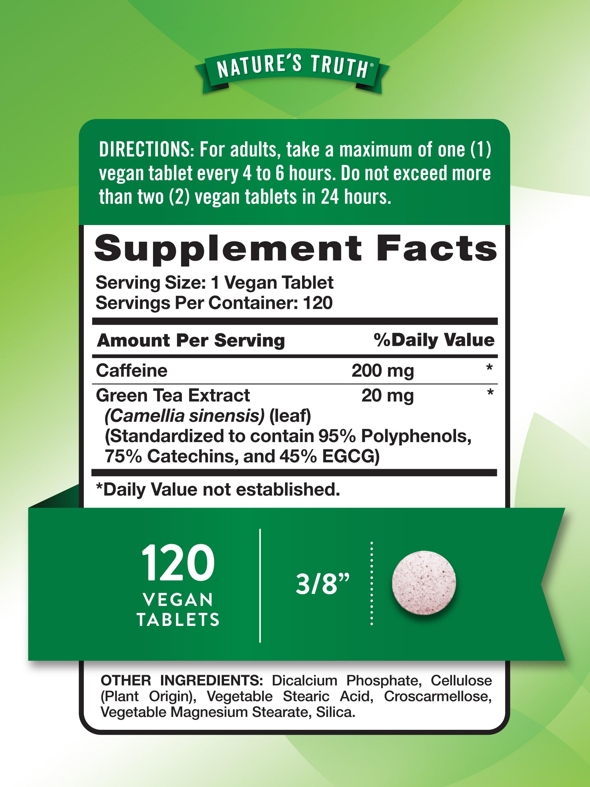 Nature's Truth gélules caféine 220 mg en flacon ouvert, utilisation pratique.