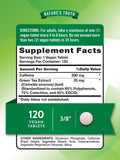 Nature's Truth gélules caféine 220 mg en flacon ouvert, utilisation pratique.