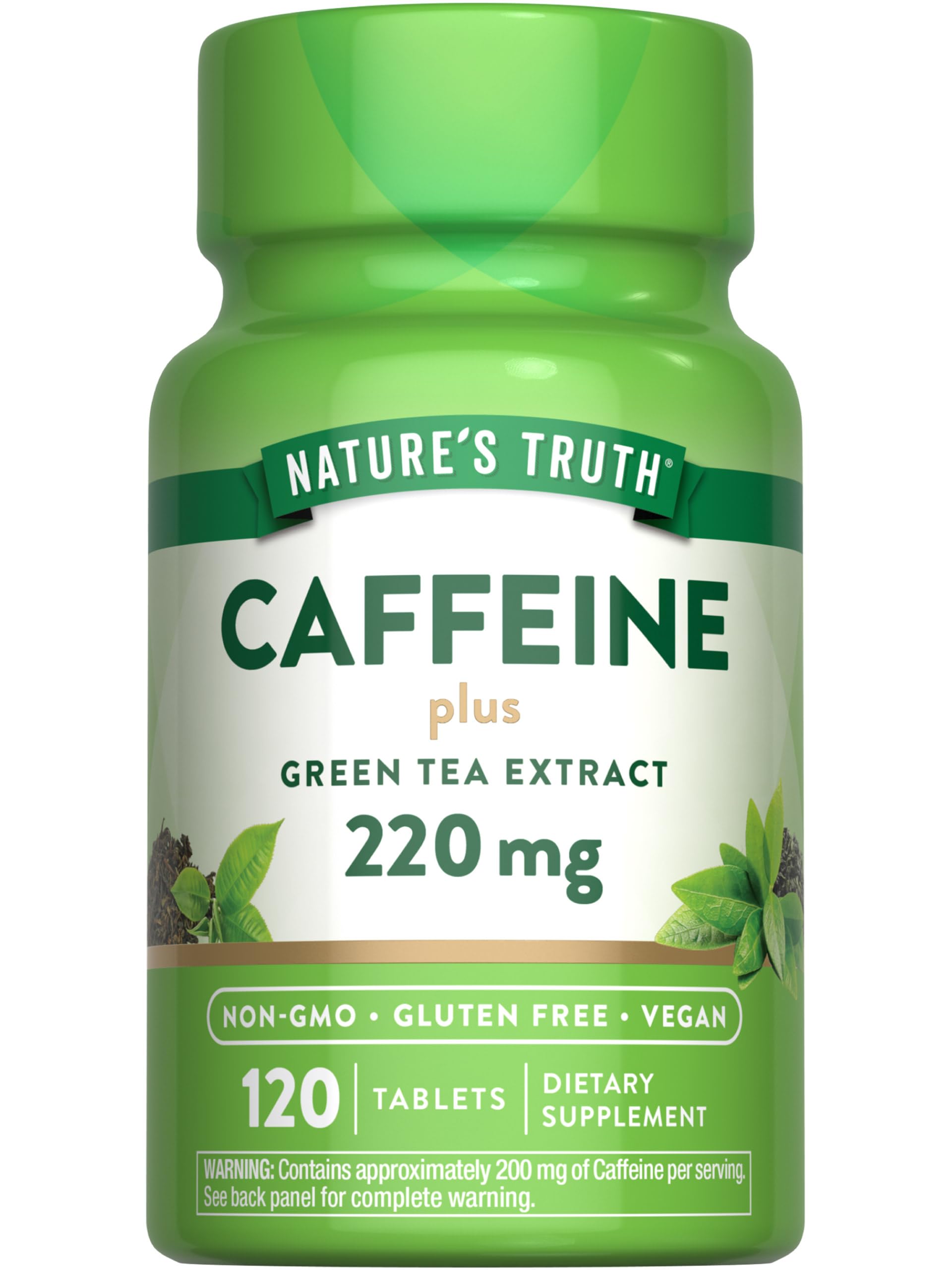Nature's Truth gélules caféine 220 mg en bouteille, énergie potentielle.