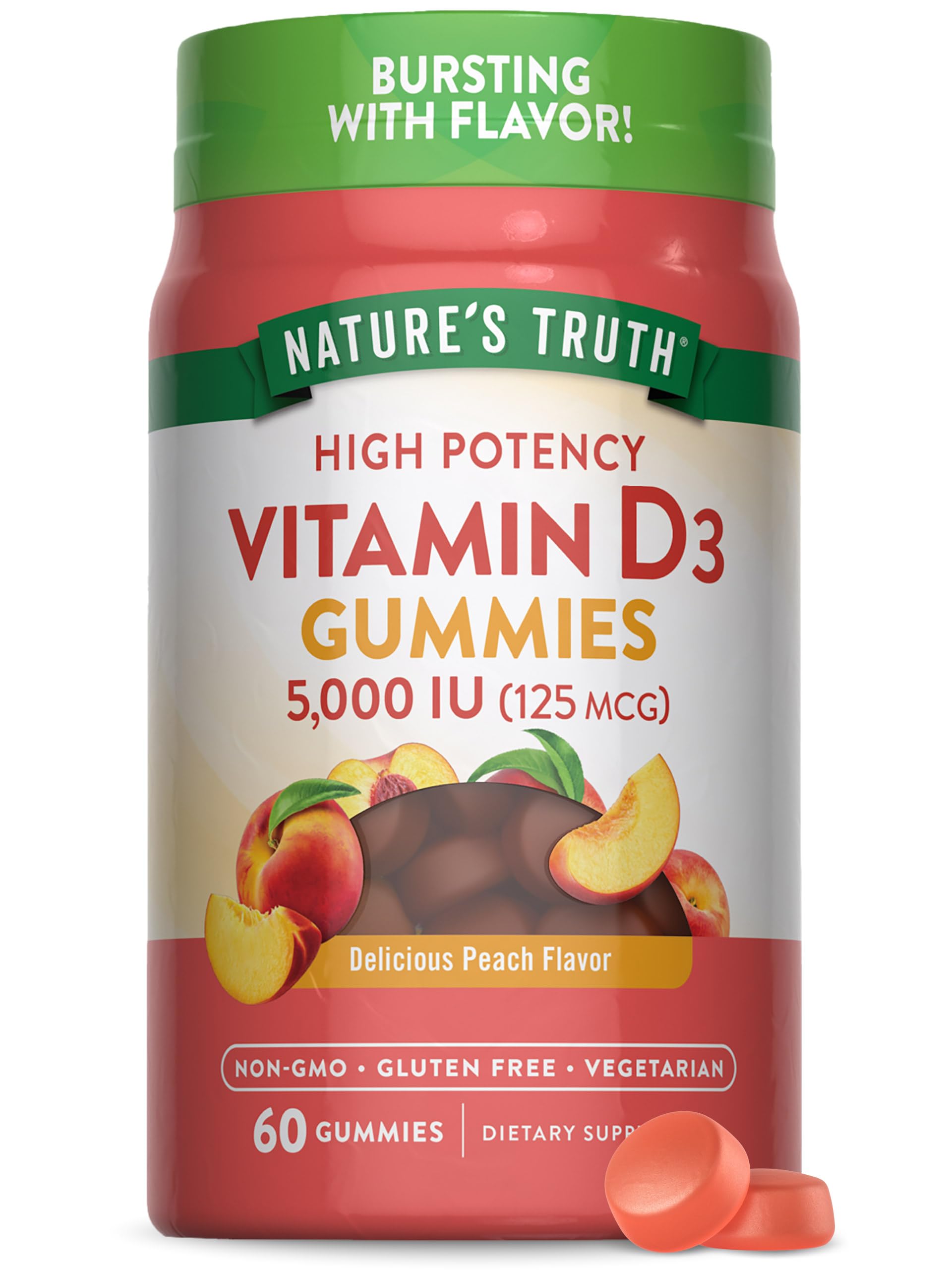 Nature's Truth D3 gommes dans une bouteille prête à l'emploi.